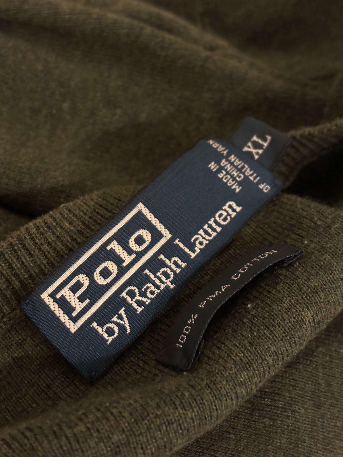 Ralph Lauren military green pull in fine cotton
