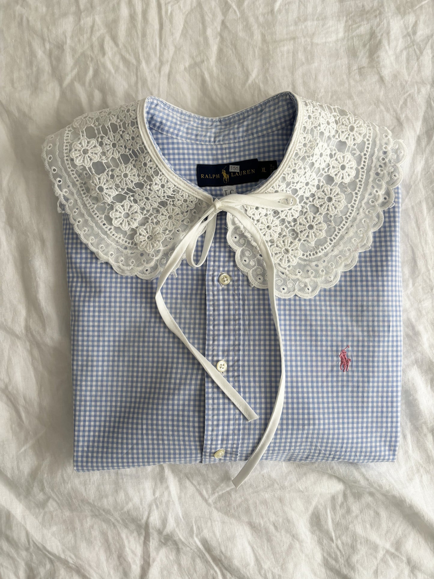 Ralph Lauren vichy blue "RECYCLING" vintage shirt