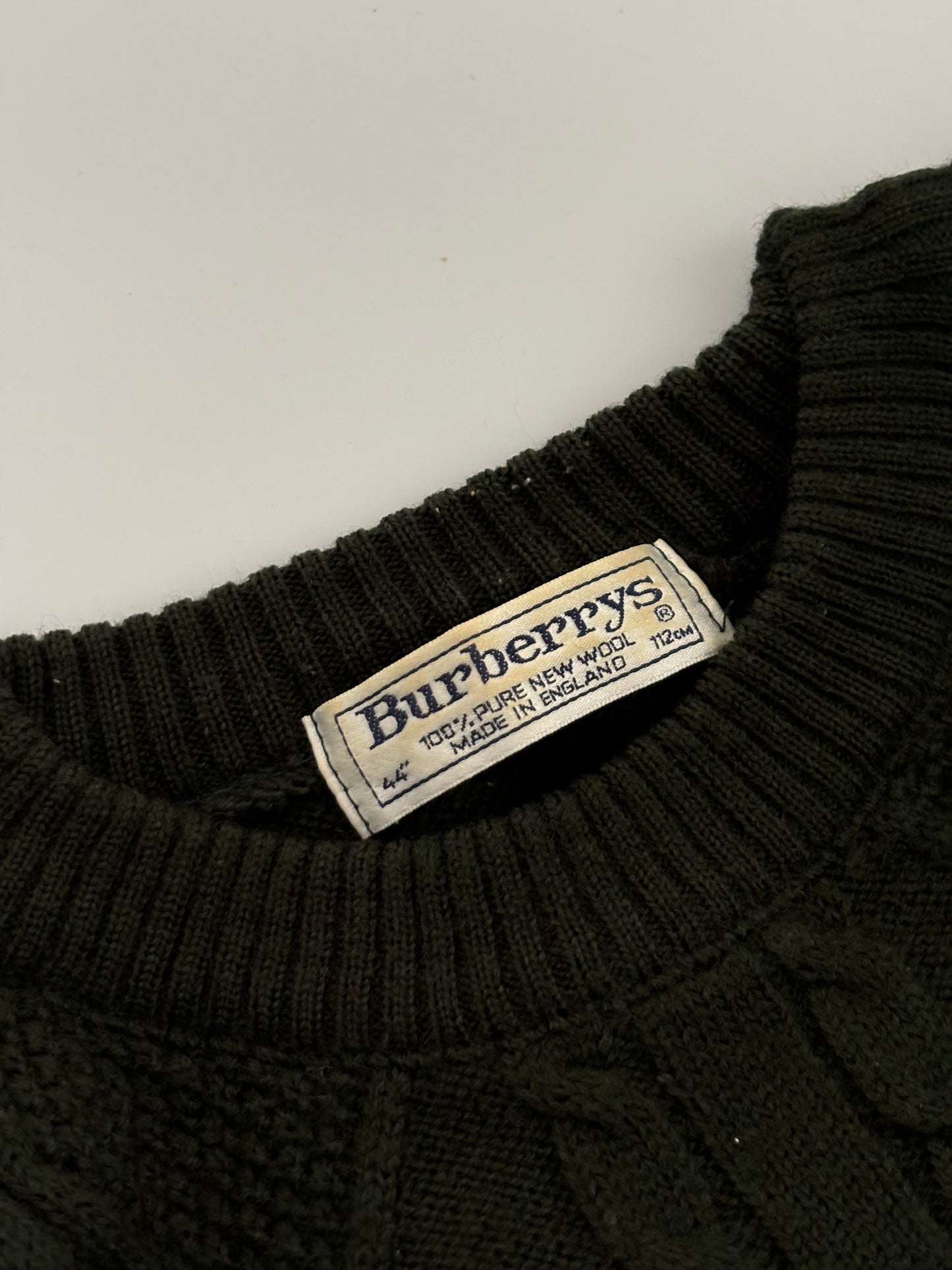 Vintage green bosco Burberry pure wool Pull