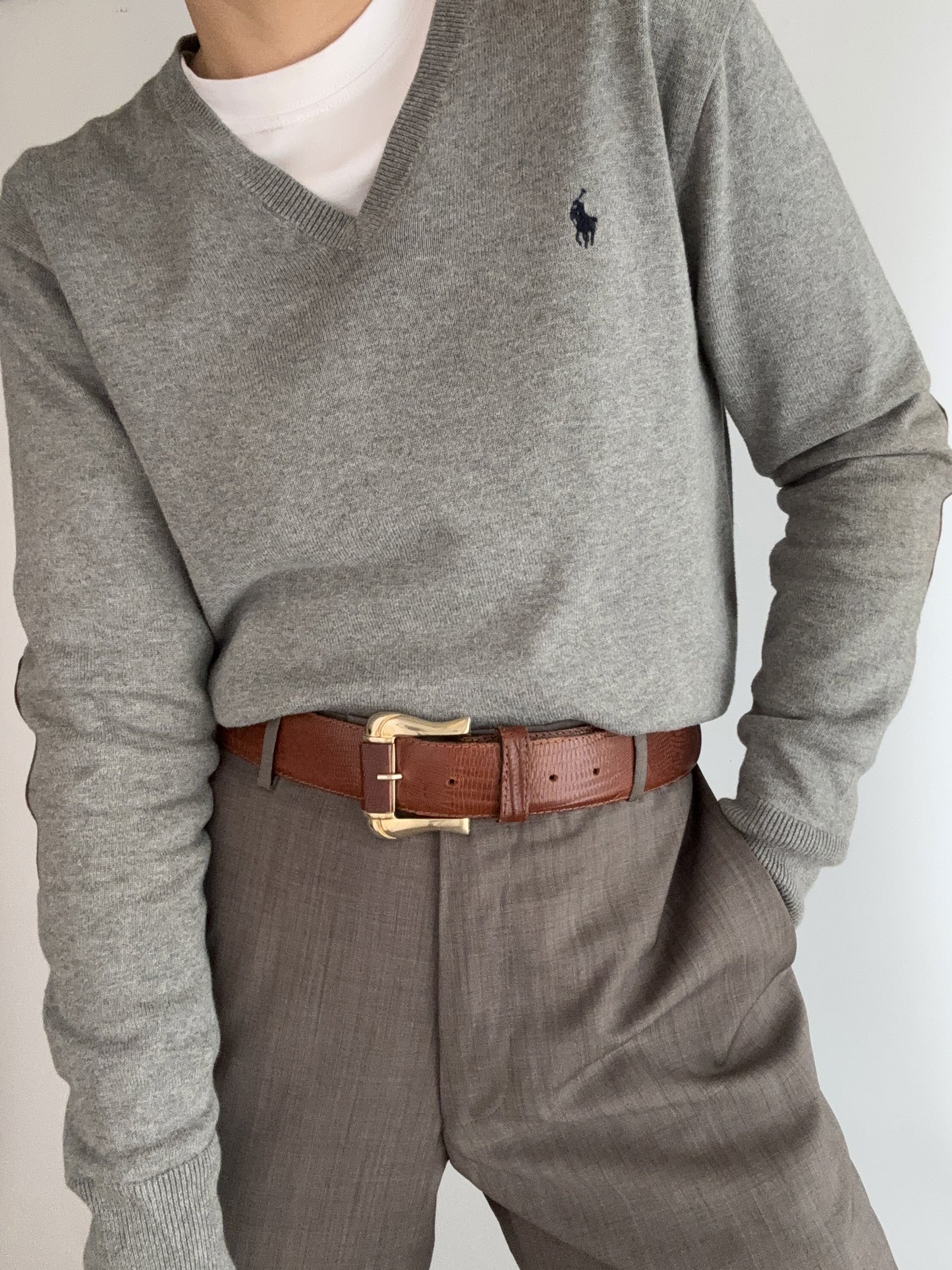 .Grey cotton Blake Ralph Lauren V model pull