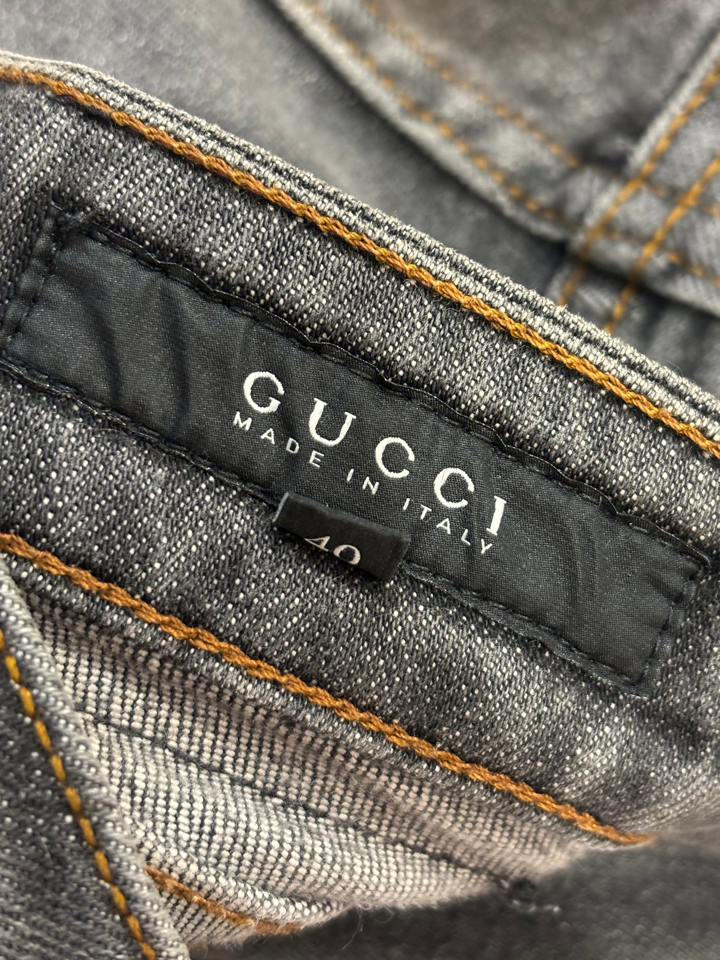 Gucci grey vintage slim fit denim