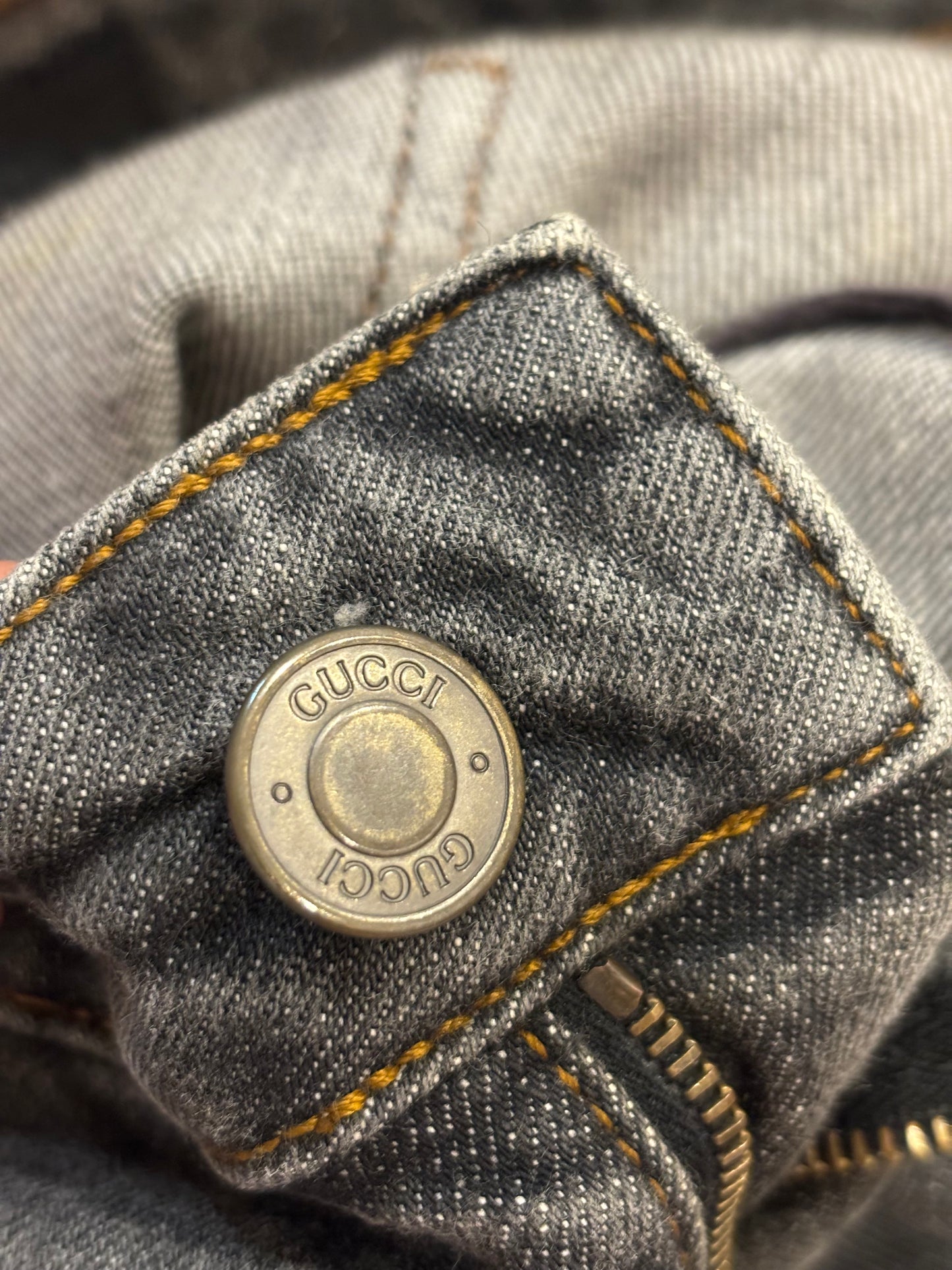 Gucci grey vintage slim fit denim