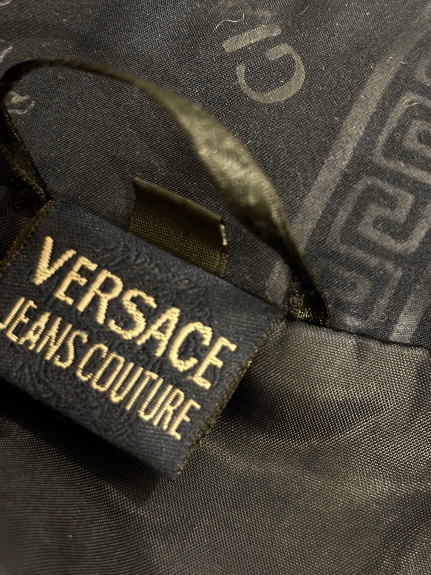 Gianni Versace vintage logo blue bomber