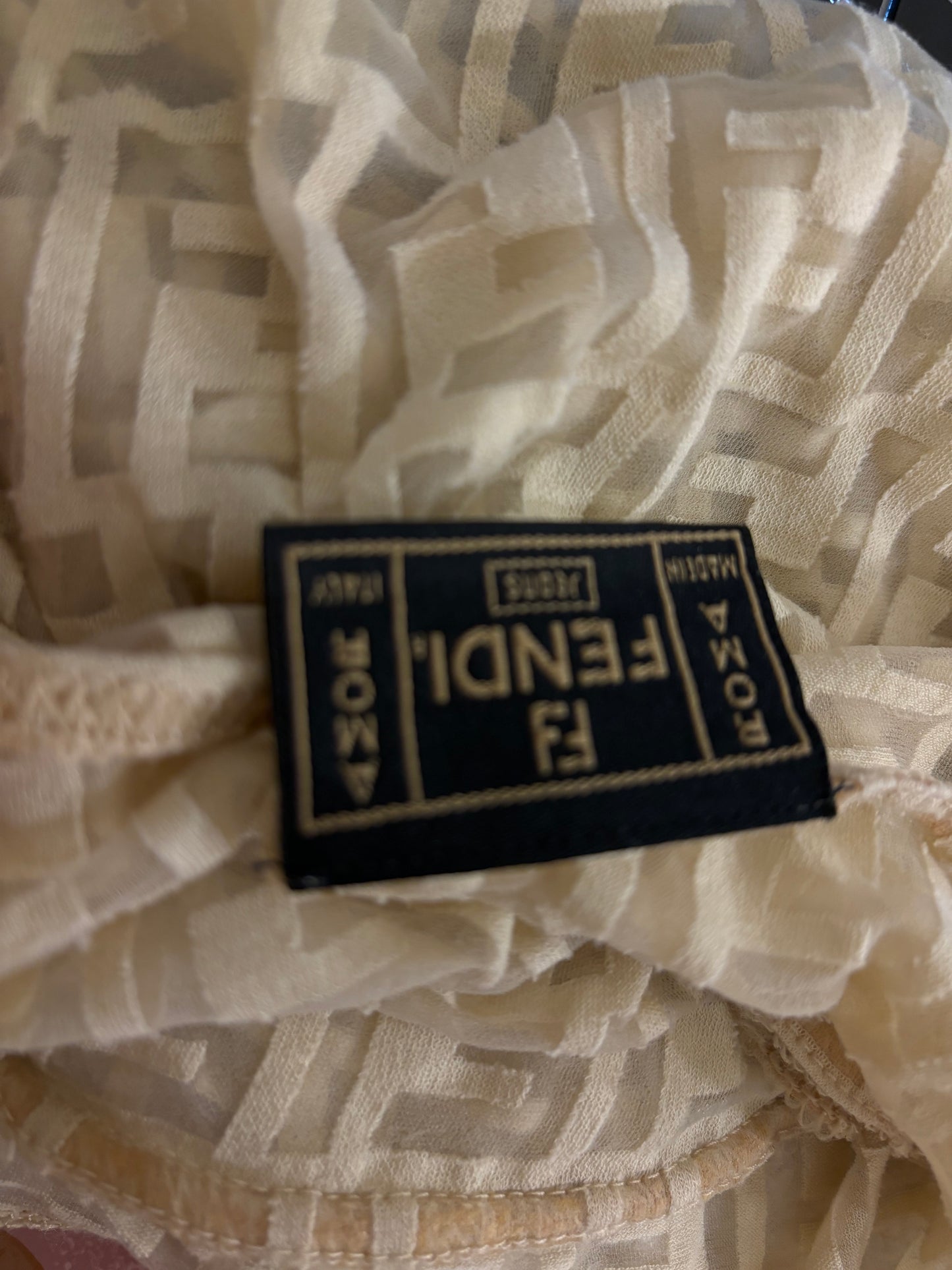 Fendi zucca logo vintage cream shirt