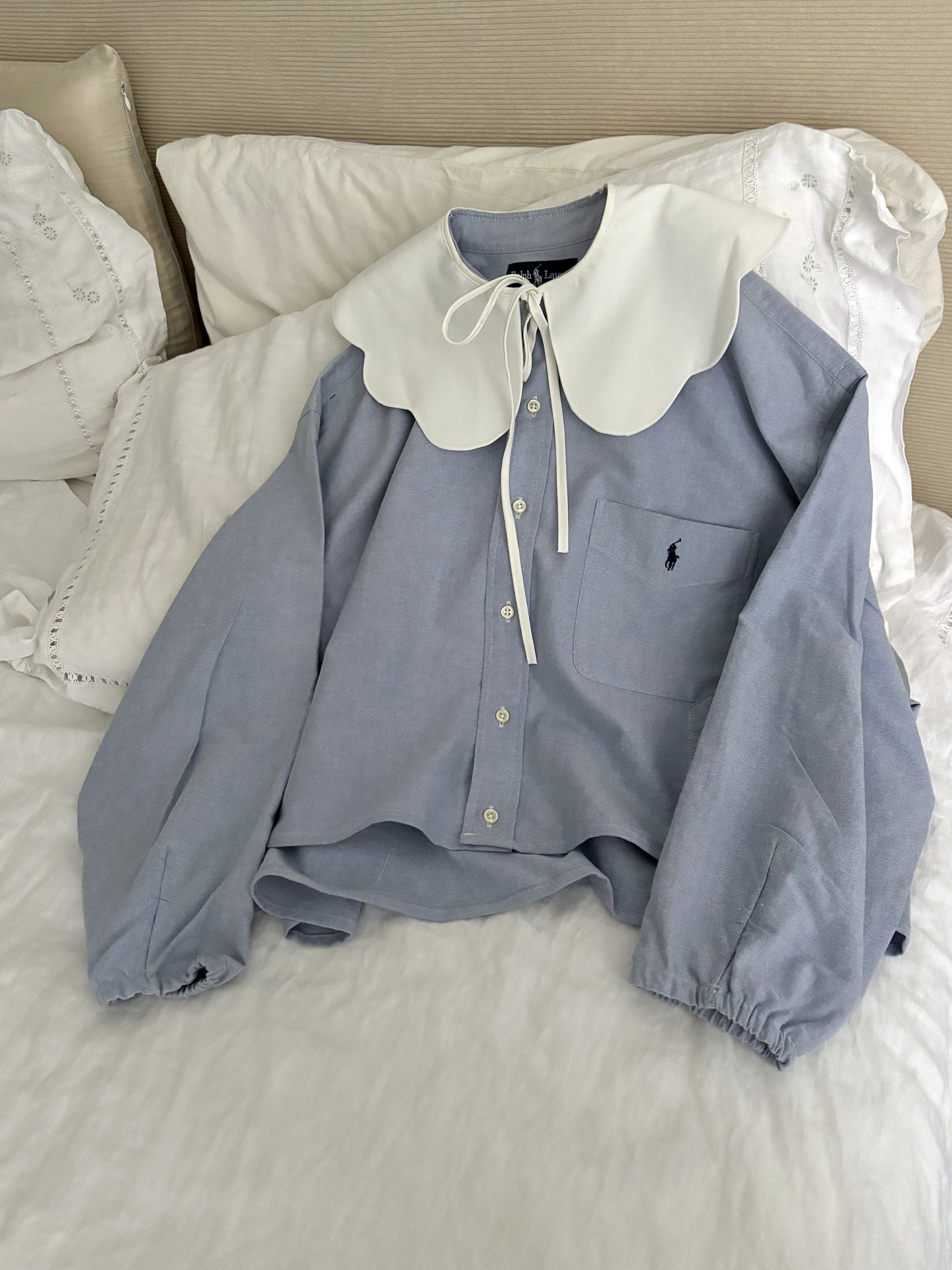 Ralph Lauren soft blue  "RECYCLING" vintage shirt
