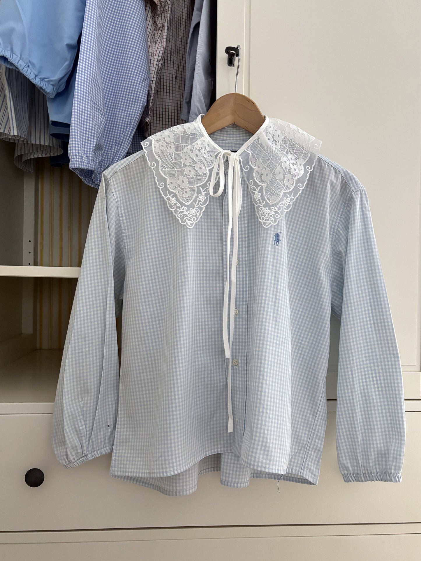 Ralph Lauren vichy soft blue "RECYCLING" vintage shirt