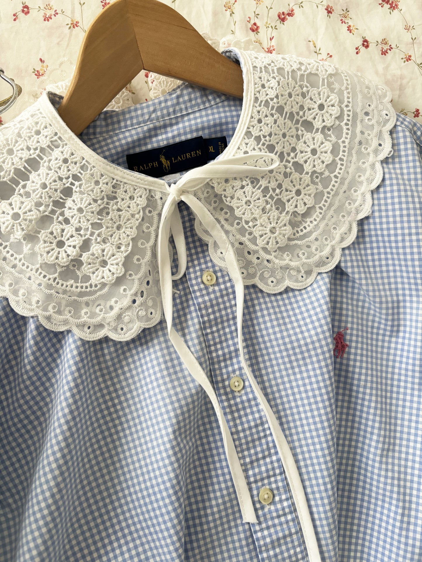 Ralph Lauren vichy blue "RECYCLING" vintage shirt