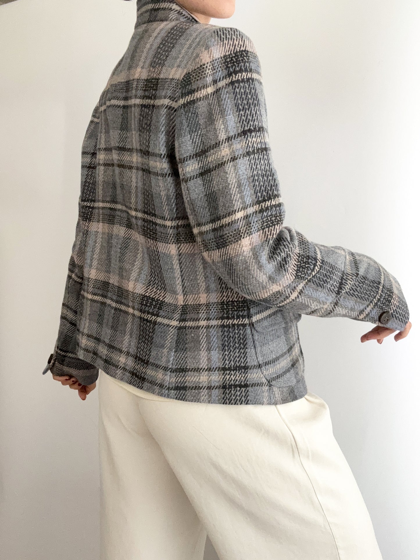 .Vintage wool tartan Max Mara blazer