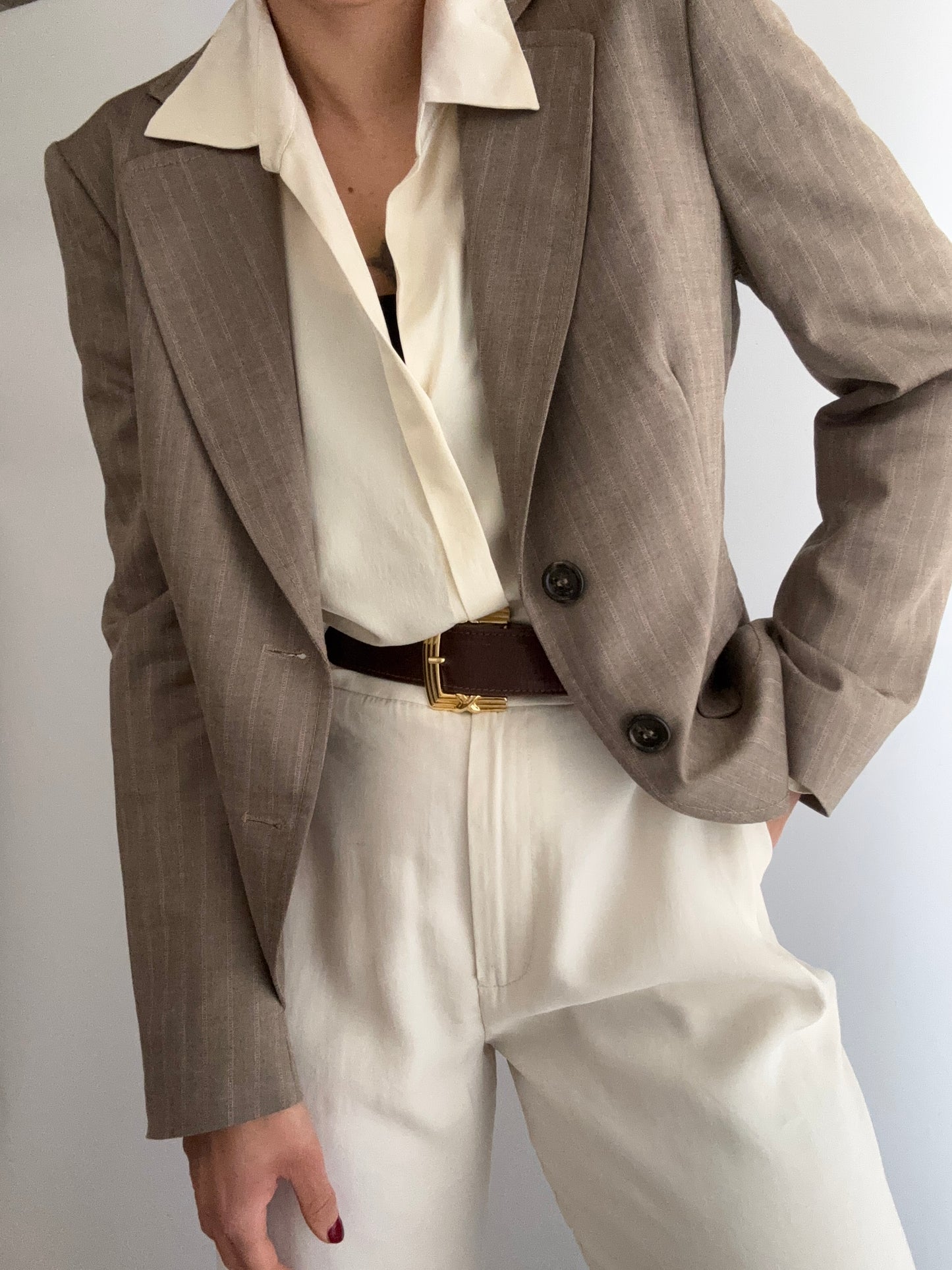 Max&co costine soft brown crop blazer