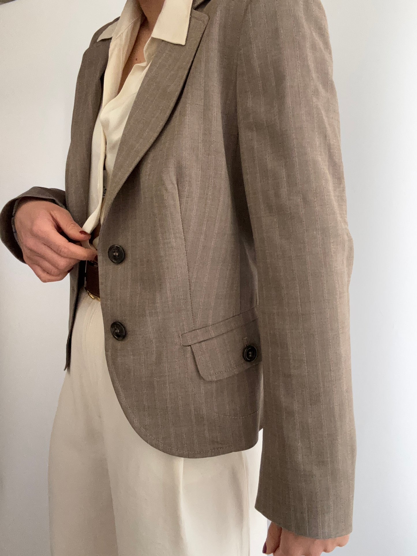 Max&co costine soft brown crop blazer