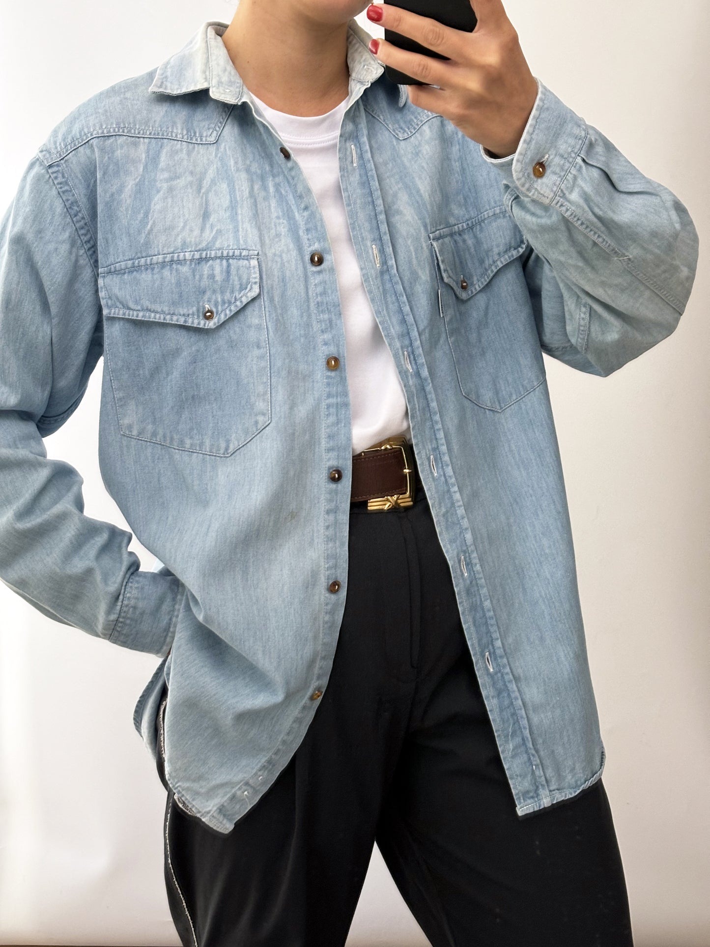 Vintage Valentino denim pocket logo shirt