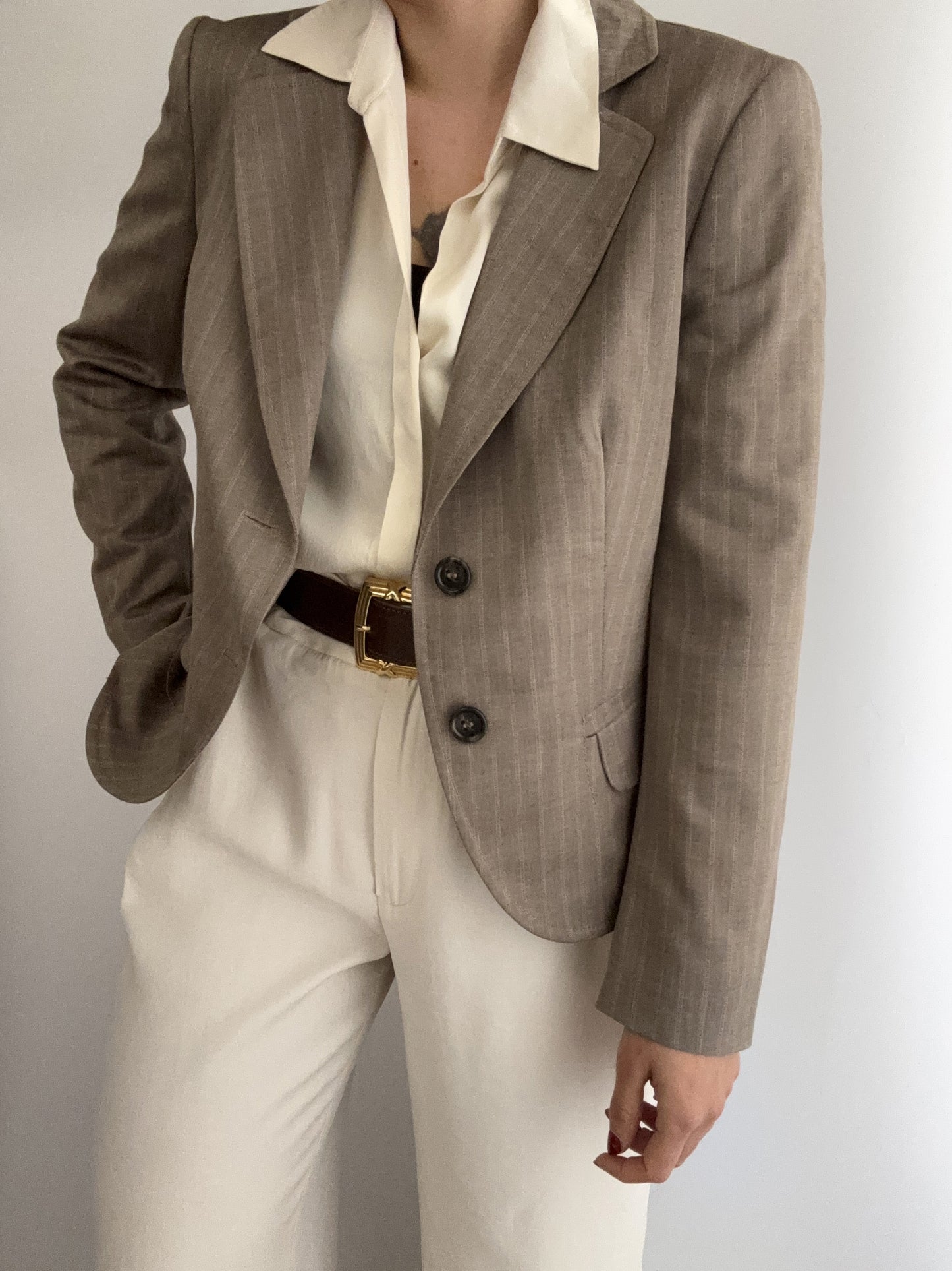 Max&co costine soft brown crop blazer