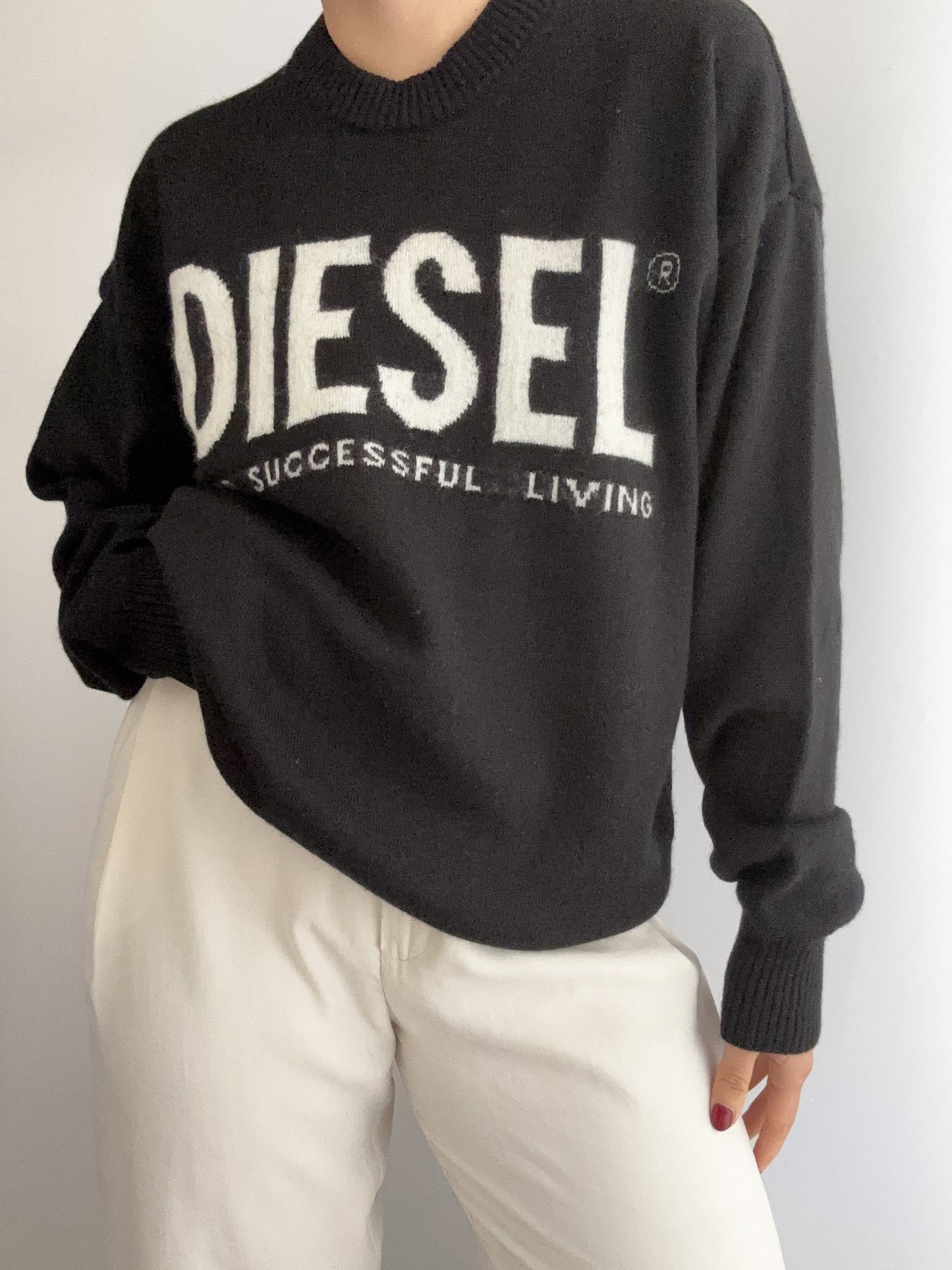 .Diesel vintage logo oversize pull