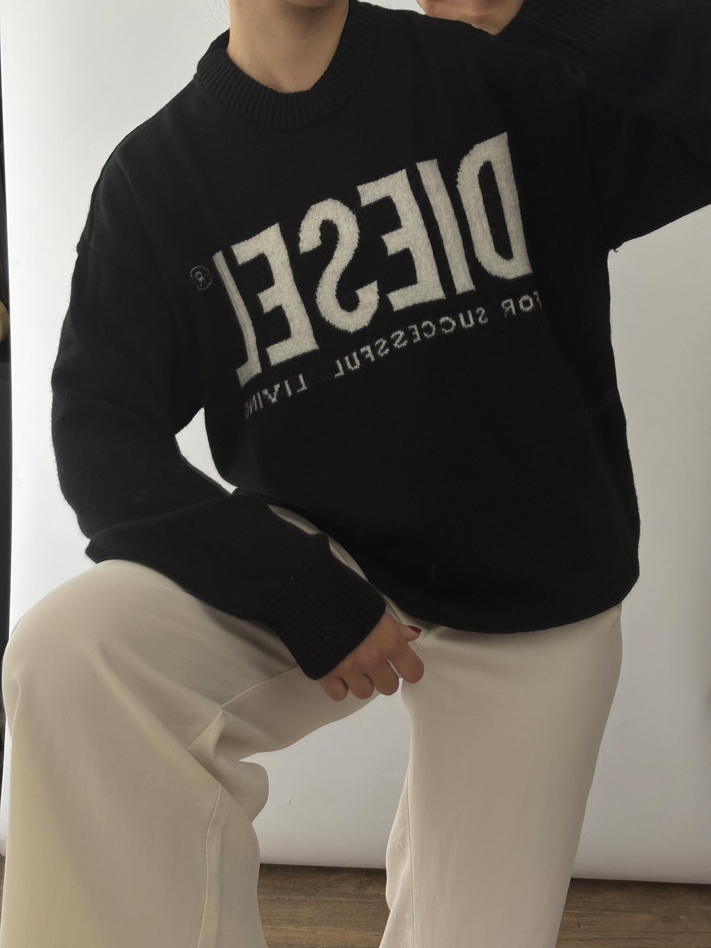 .Diesel vintage logo oversize pull