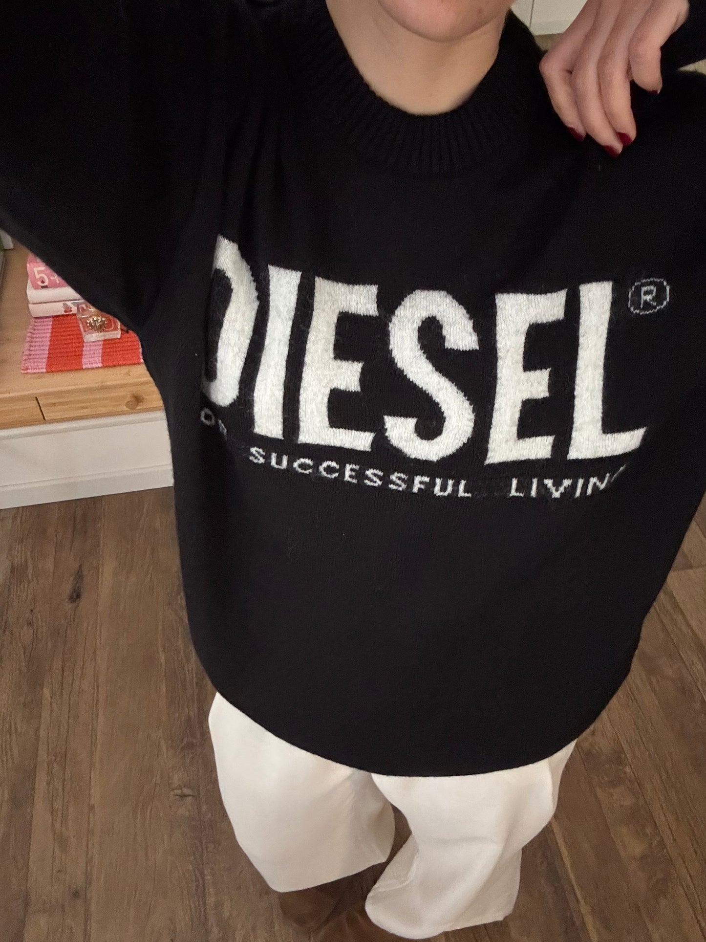 .Diesel vintage logo oversize pull