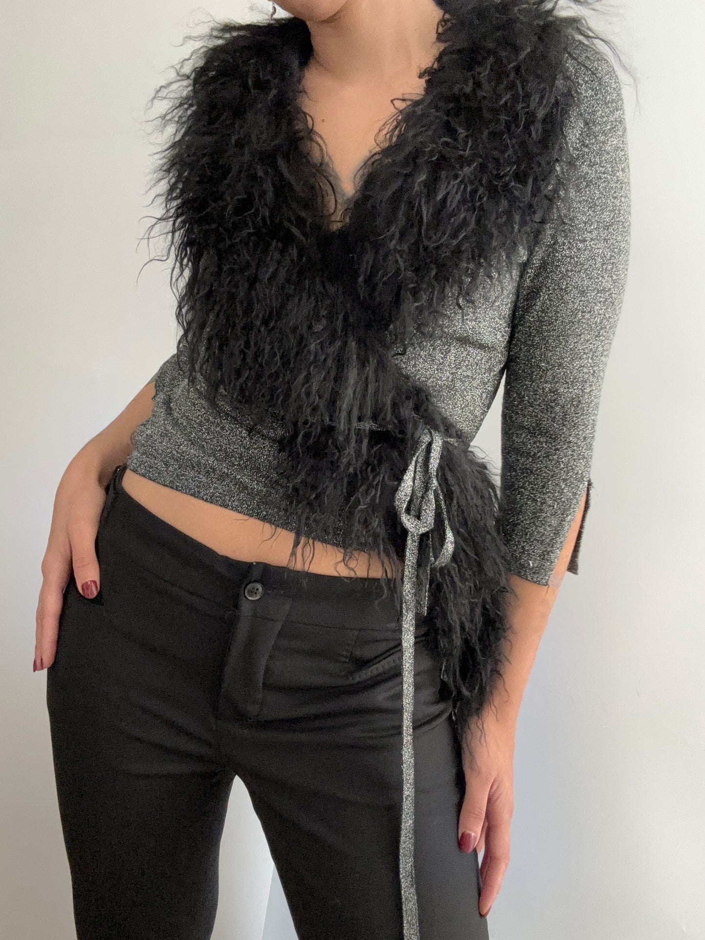 Vintage Mohair lurex Y2K cardigan