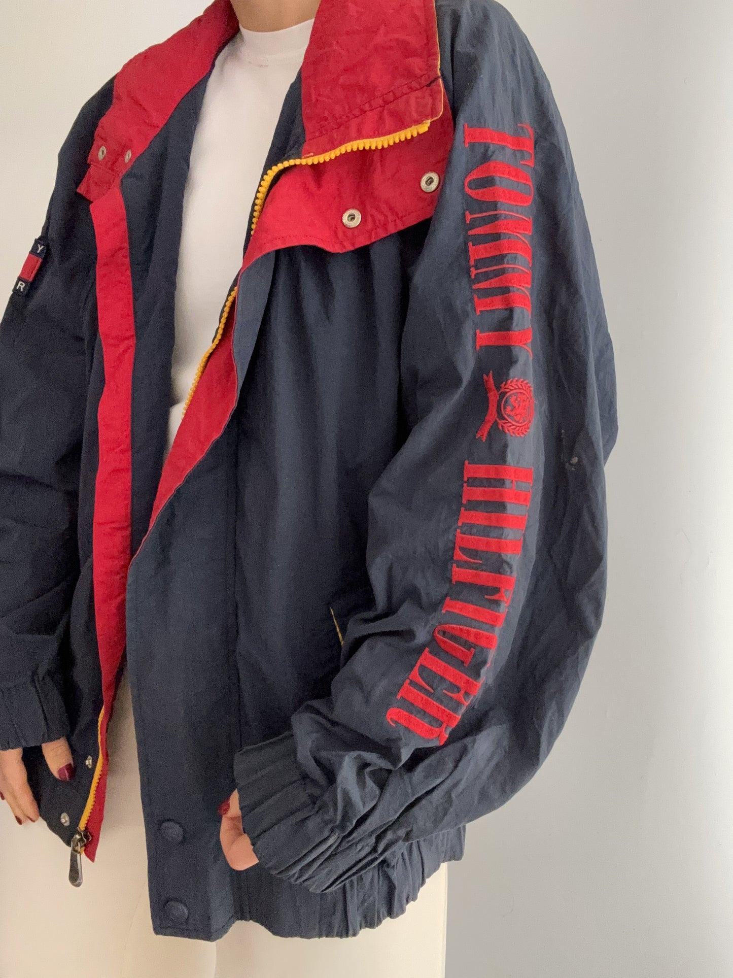 .Tommy Hilfiger embroidery logo vintage bomber