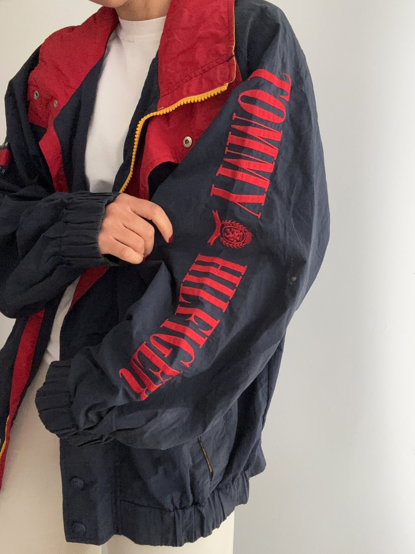 .Tommy Hilfiger embroidery logo vintage bomber