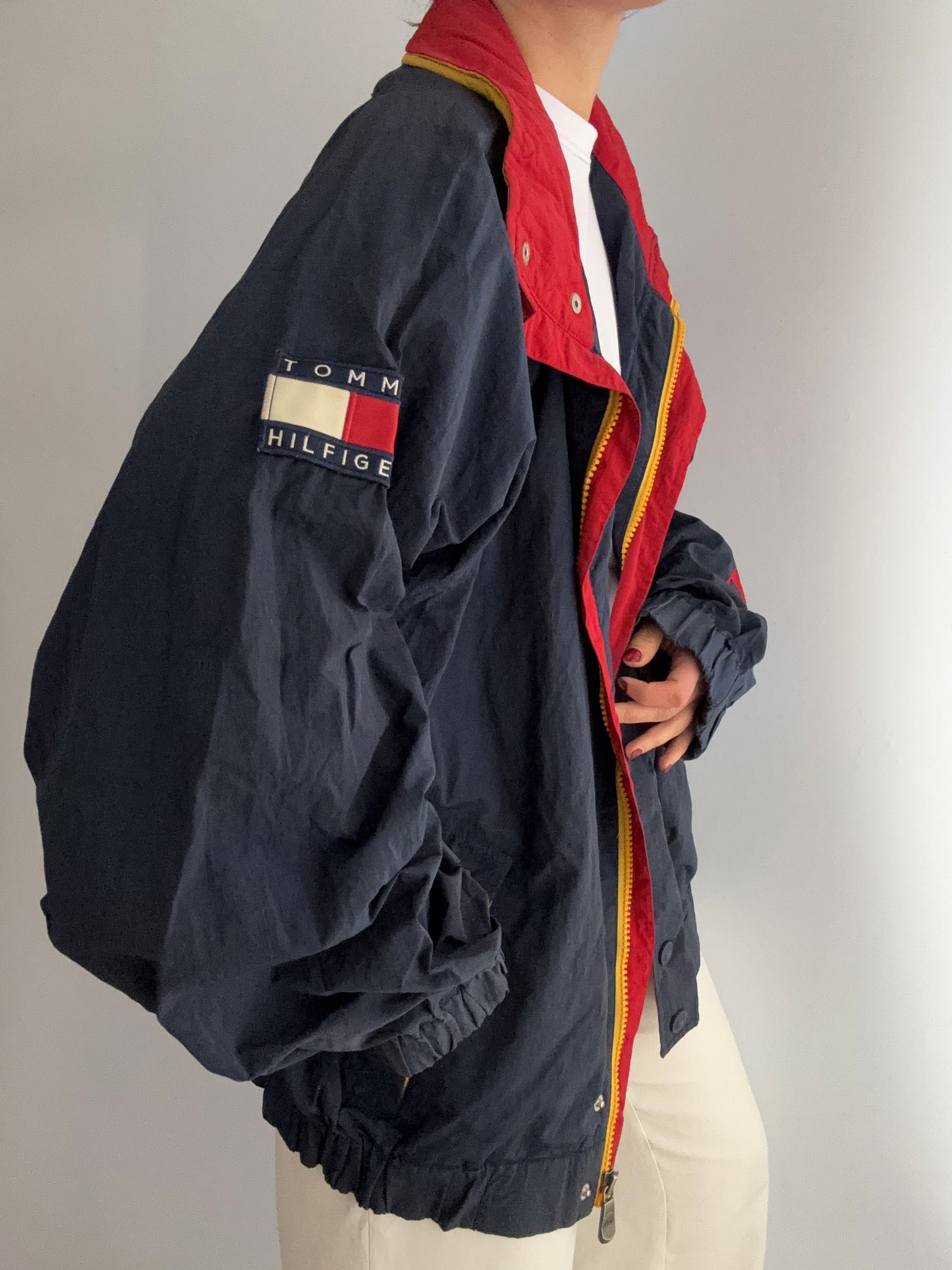 .Tommy Hilfiger embroidery logo vintage bomber