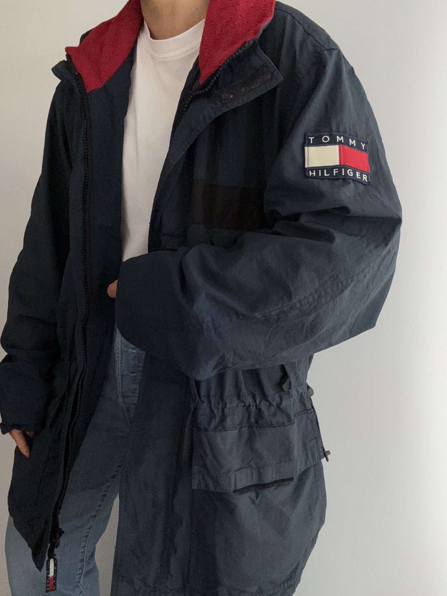 .Tommy Hilfiger blue vintage flag navy bomber