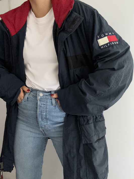 .Tommy Hilfiger blue vintage flag navy bomber