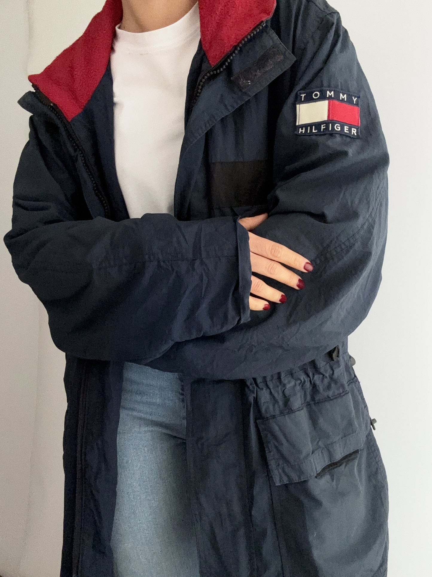 .Tommy Hilfiger blue vintage flag navy bomber