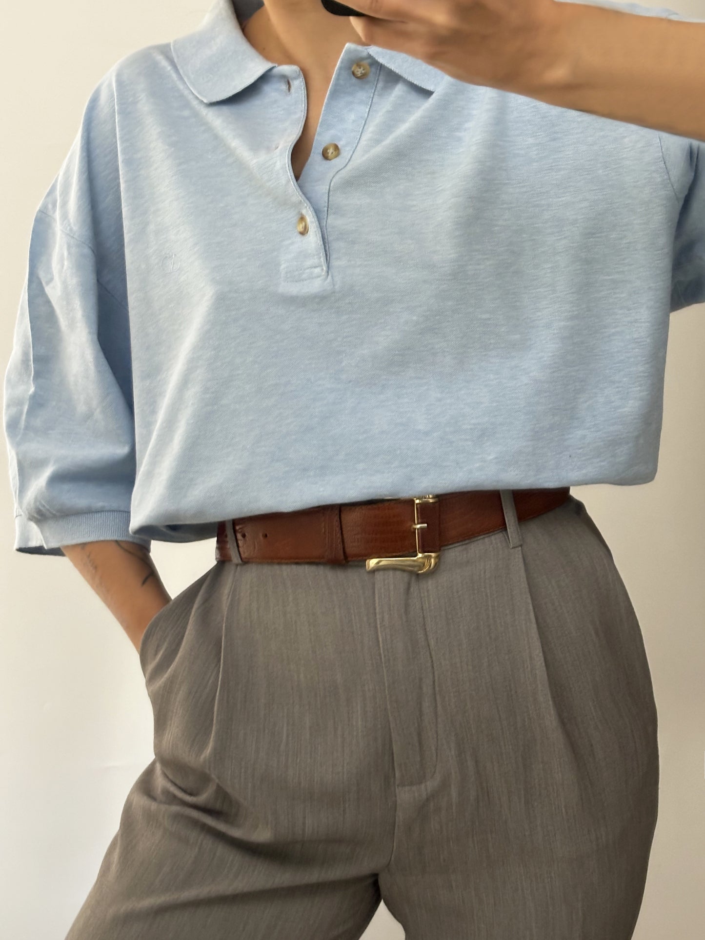 Vintage Valentino soft blue cotton polo