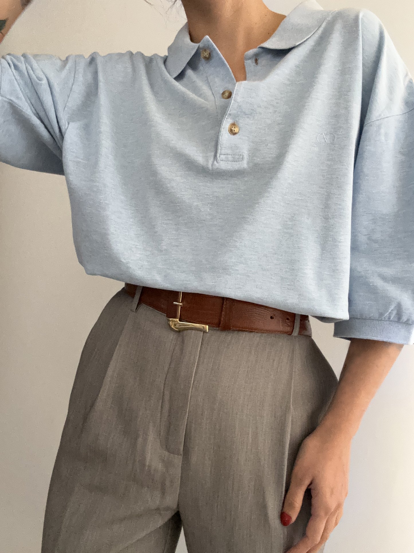 Vintage Valentino soft blue cotton polo