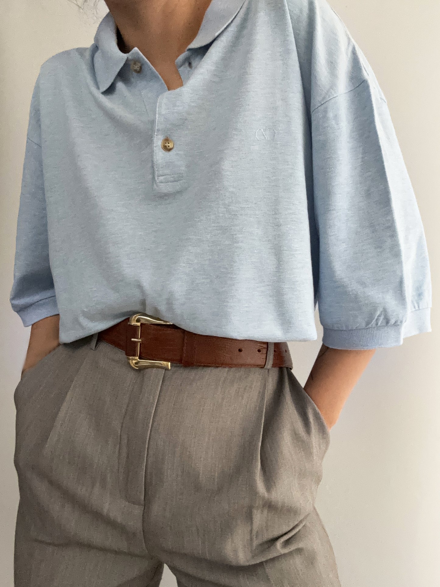 Vintage Valentino soft blue cotton polo