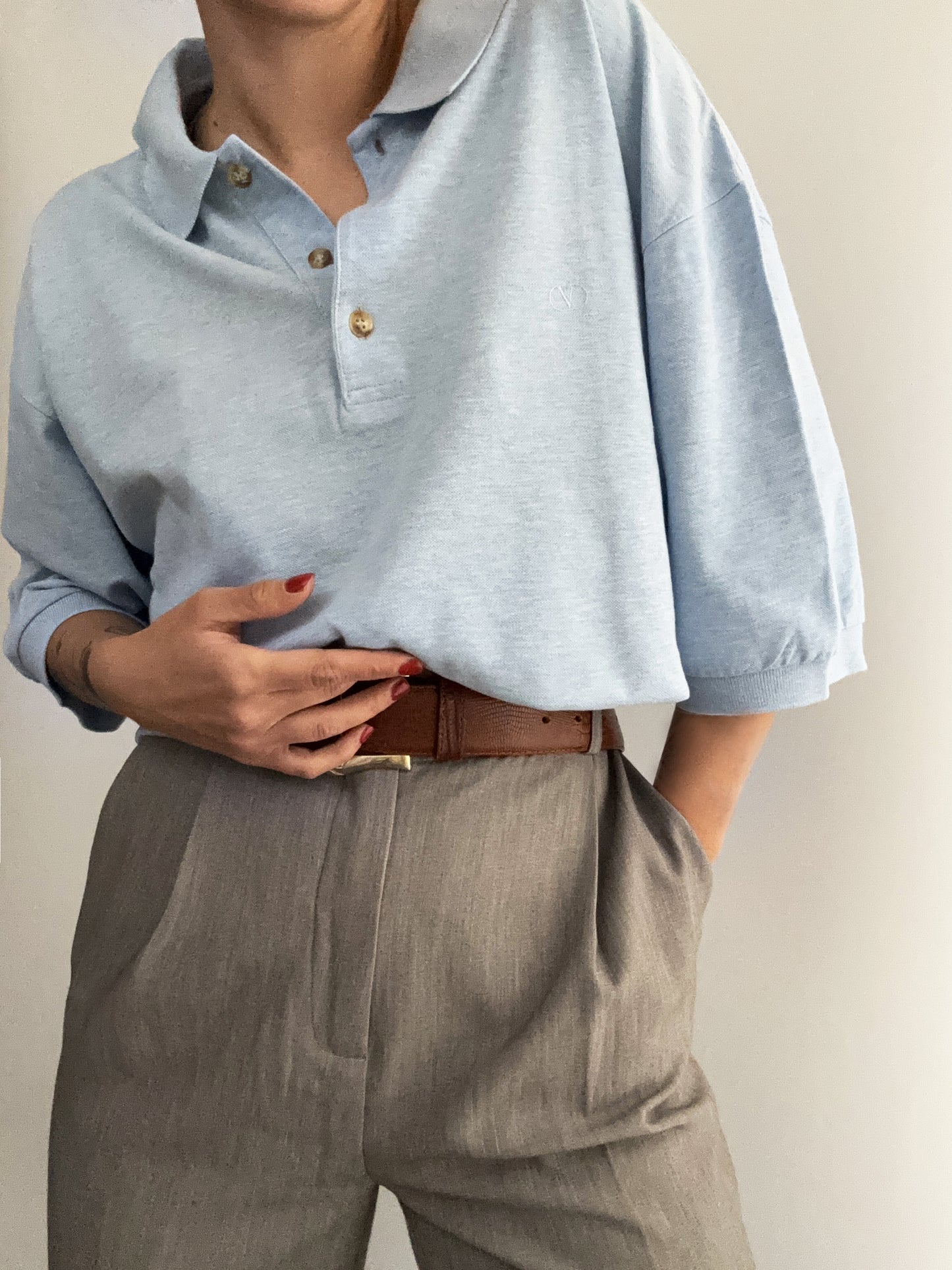 Vintage Valentino soft blue cotton polo