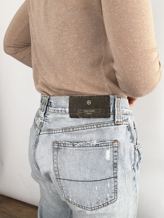 .Vintage Stone Island rare ripped denim over