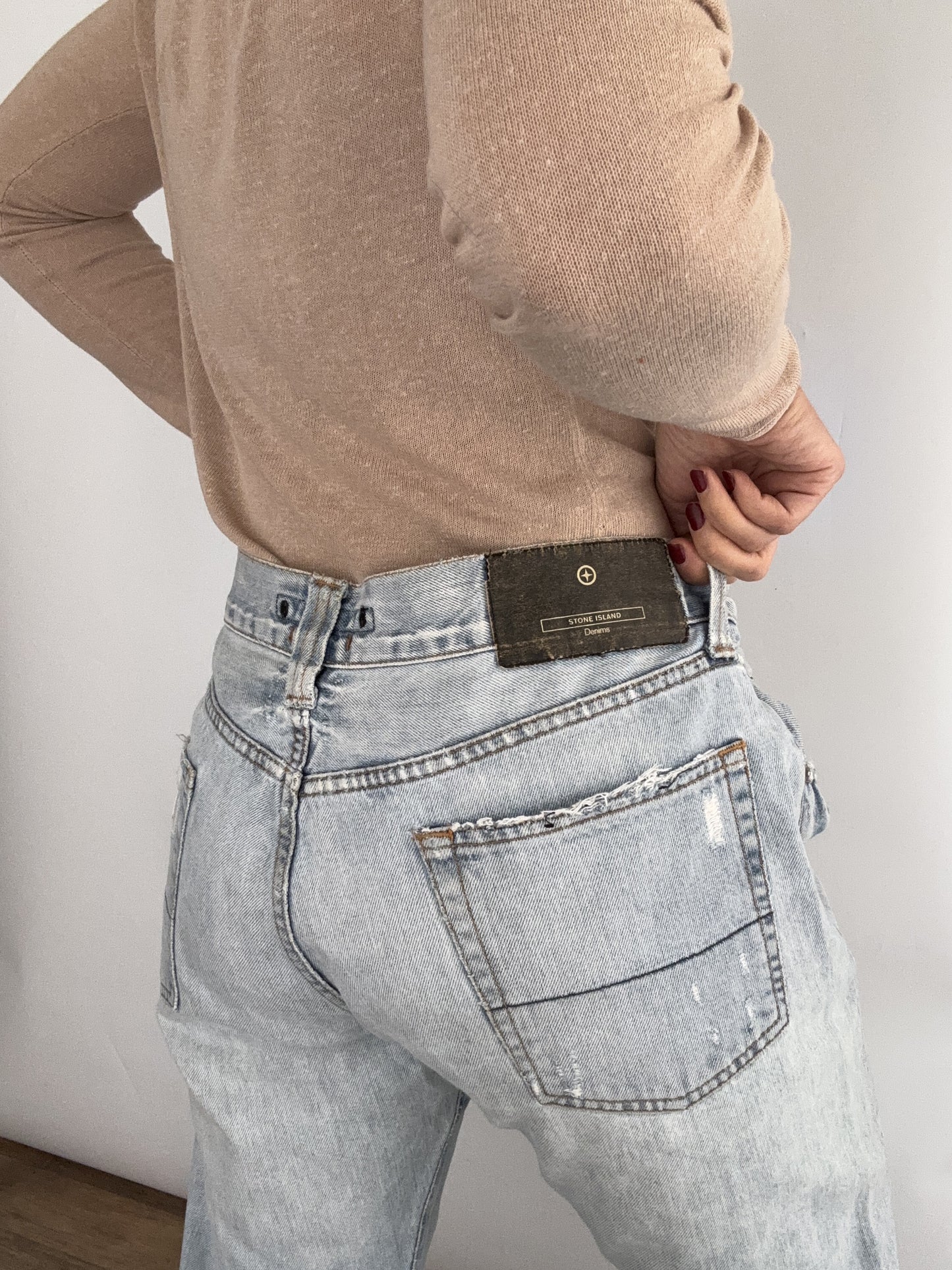 .Vintage Stone Island rare ripped denim over