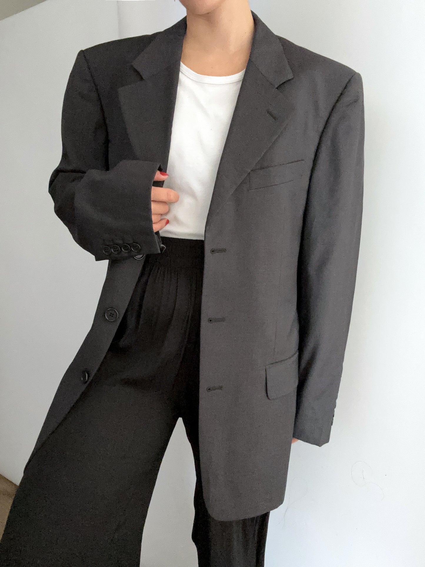 Valentino vintage black blazer virgin wool