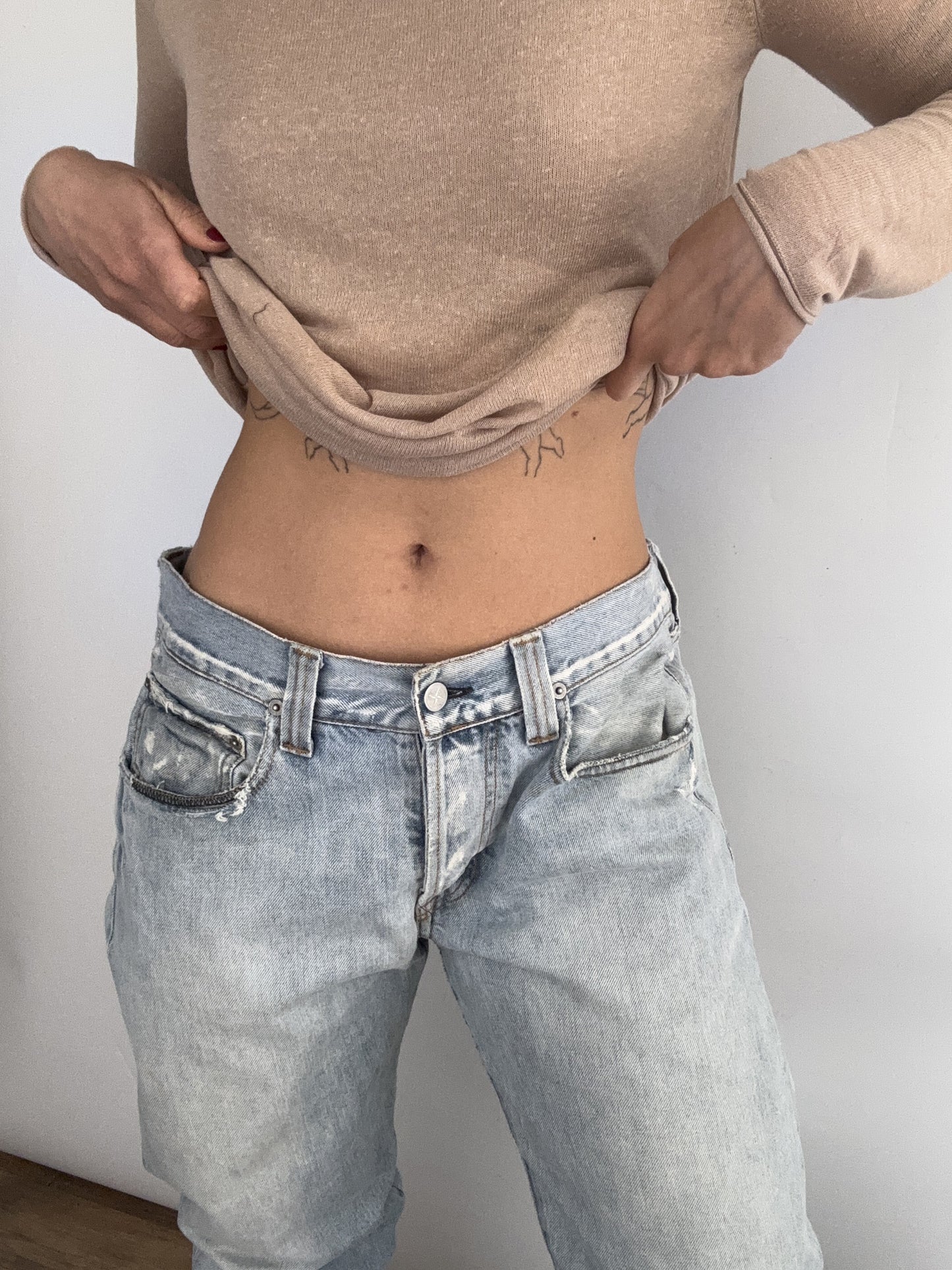 .Vintage Stone Island rare ripped denim over