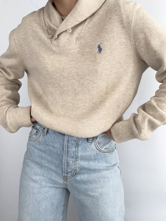 .Ralph Lauren Blake cotton beige navy pull