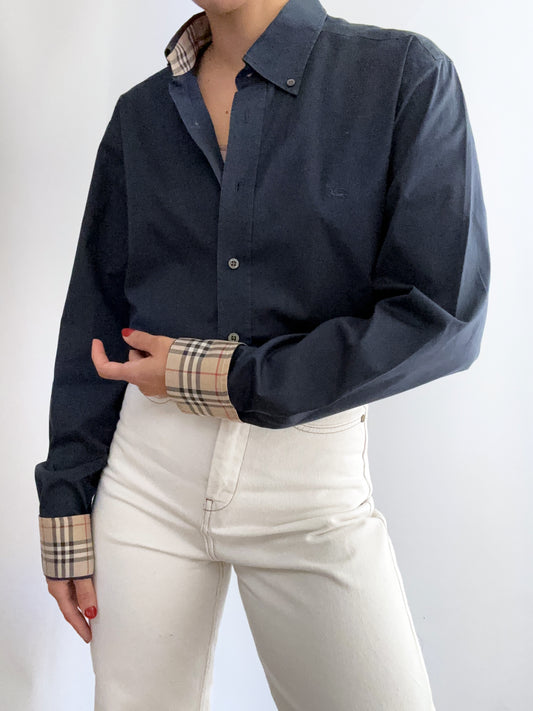 Blue Burberry classic tartan profile shirt