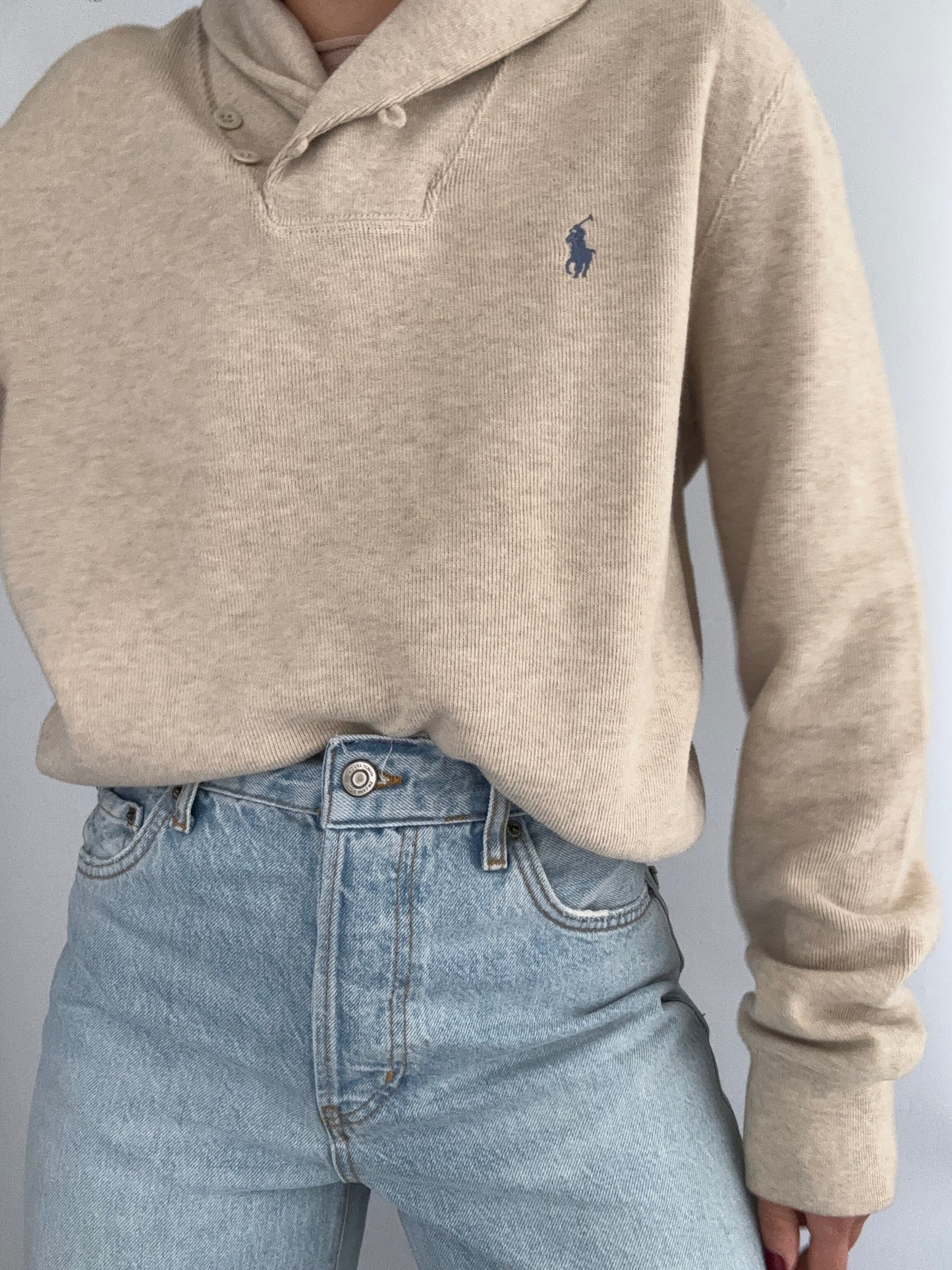 .Ralph Lauren Blake cotton beige navy pull