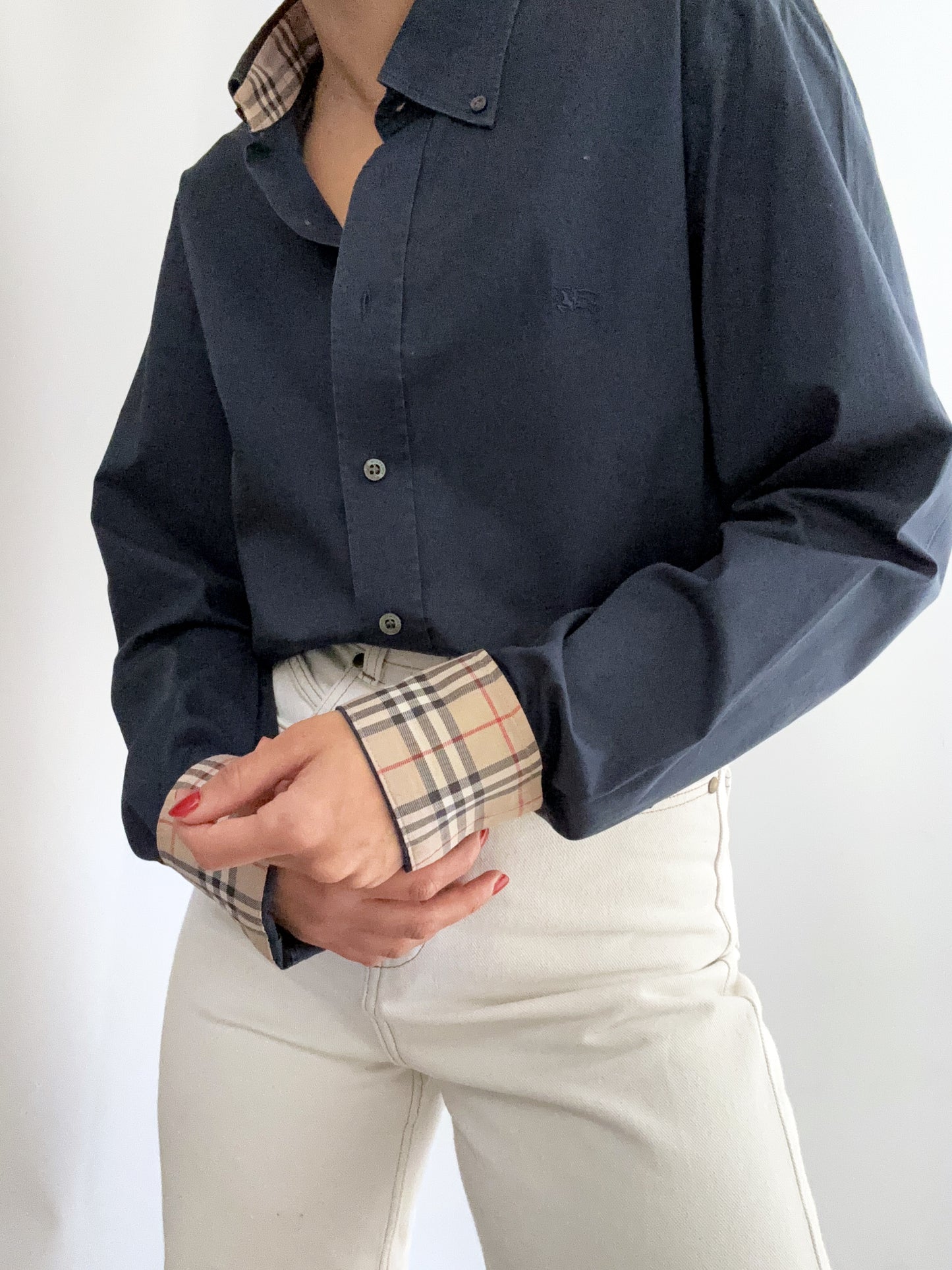 Blue Burberry classic tartan profile shirt