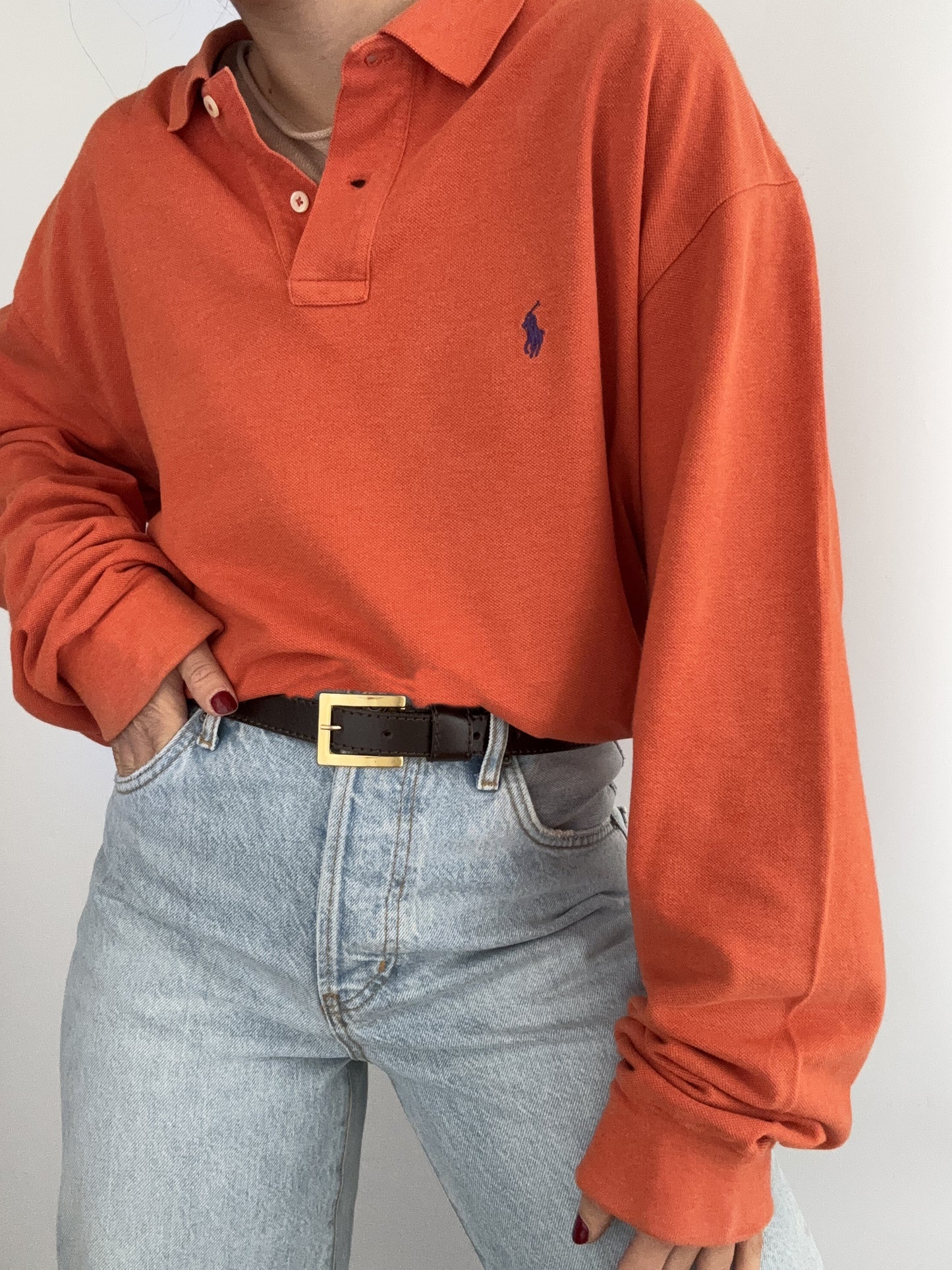 .Ralph Lauren vintage blake cotton orange polo
