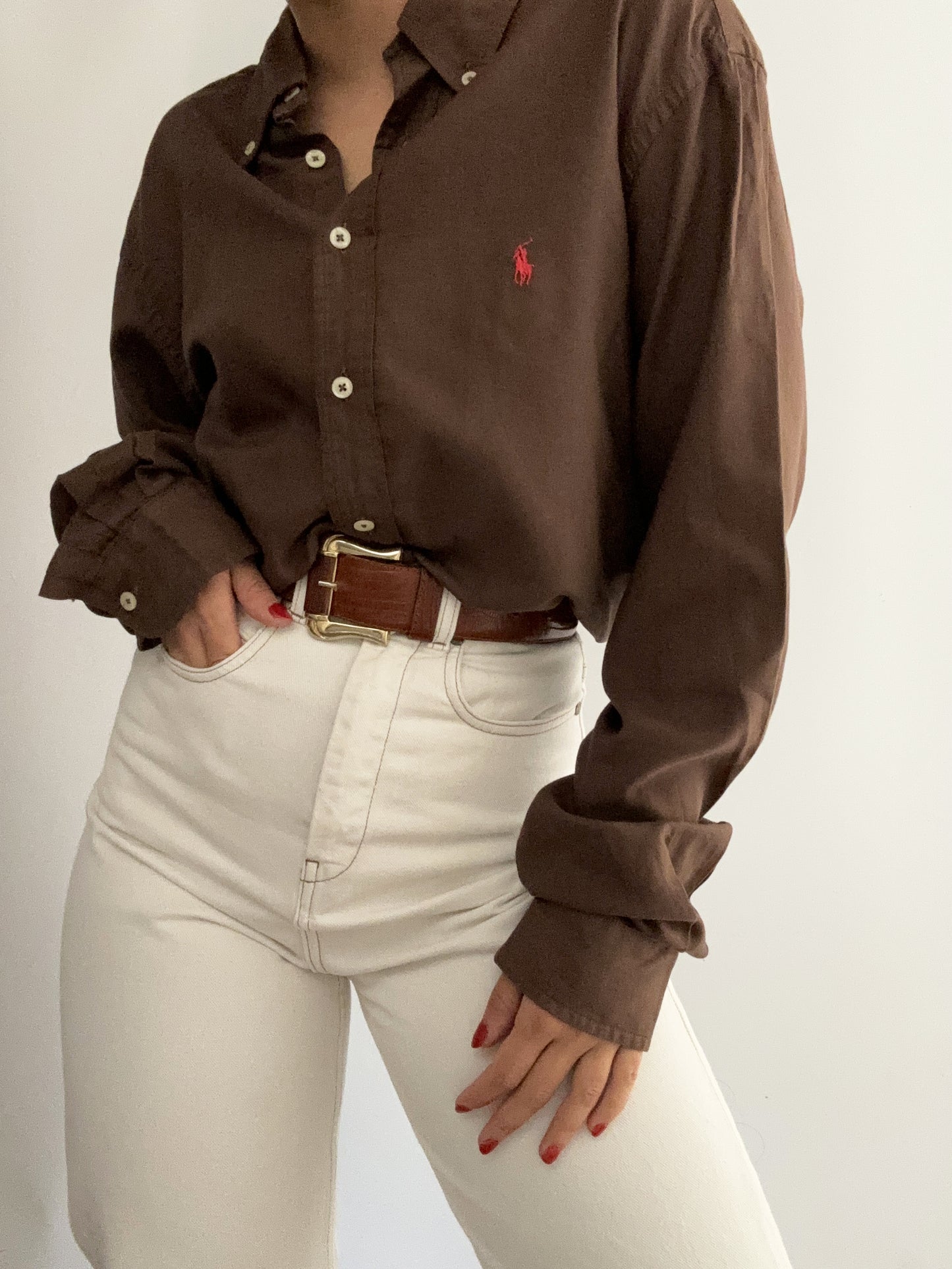 Ralph Lauren brown chocolate cotton shirt