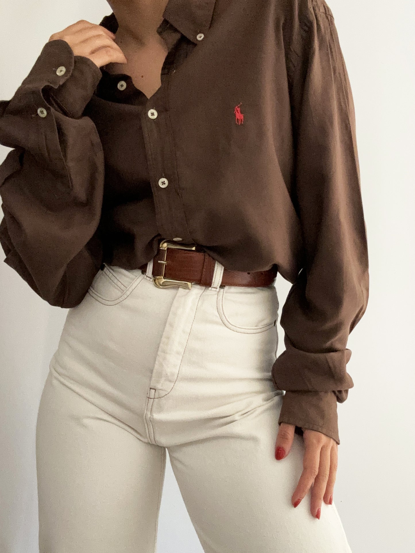 Ralph Lauren brown chocolate cotton shirt
