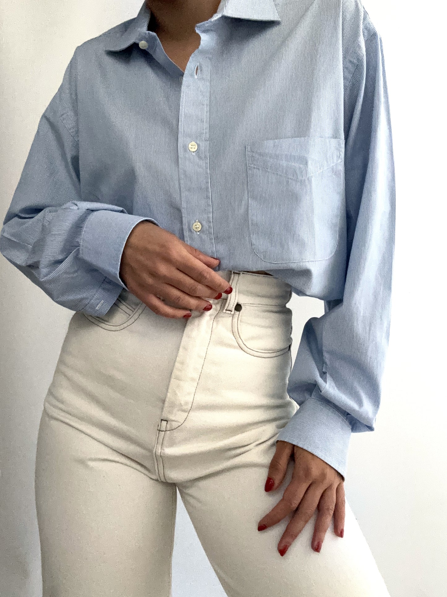Costine white & blue Burberry vintage cotton shirt