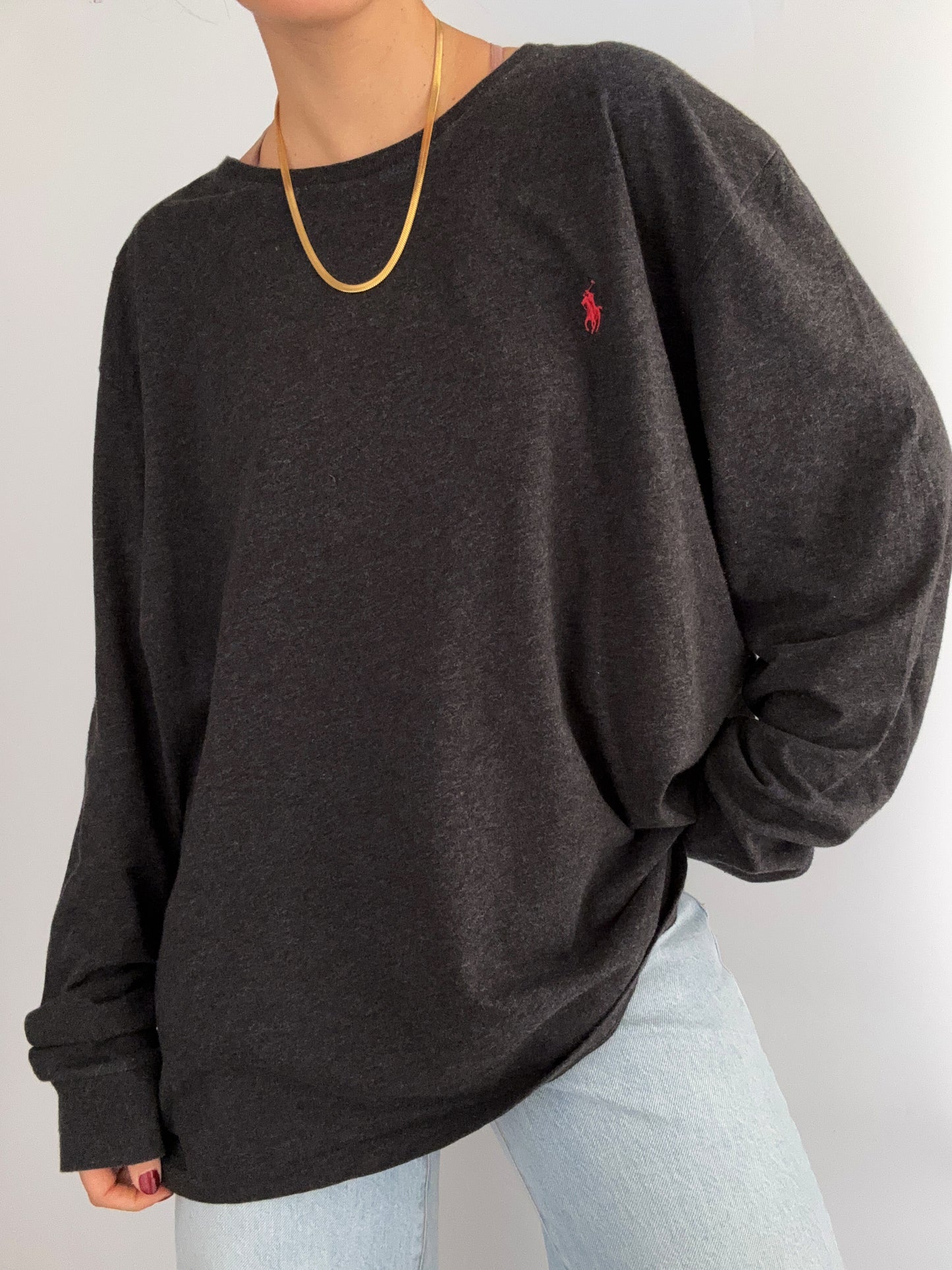 .Oversize grey Ralph Lauren basic shirt