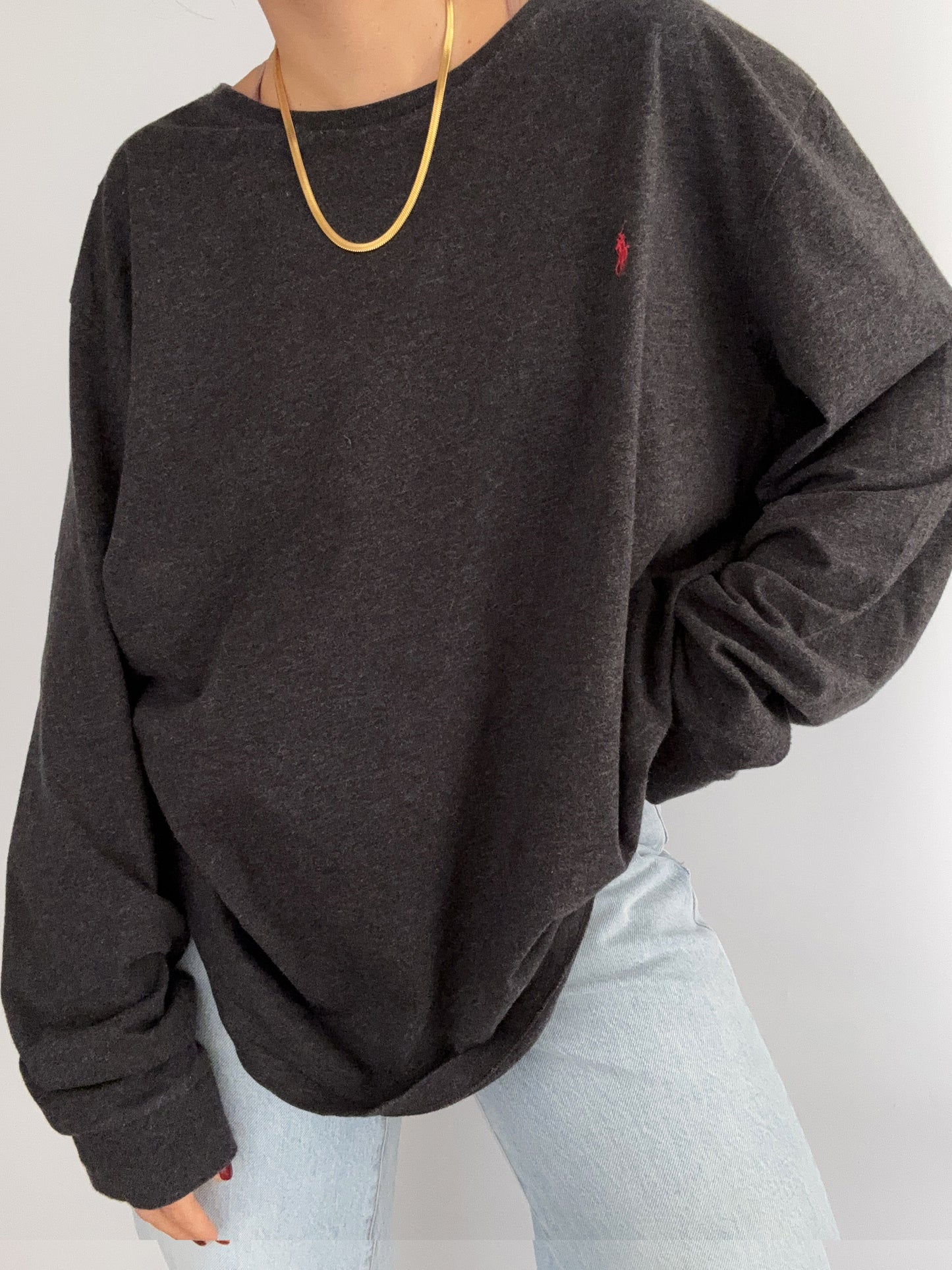 .Oversize grey Ralph Lauren basic shirt