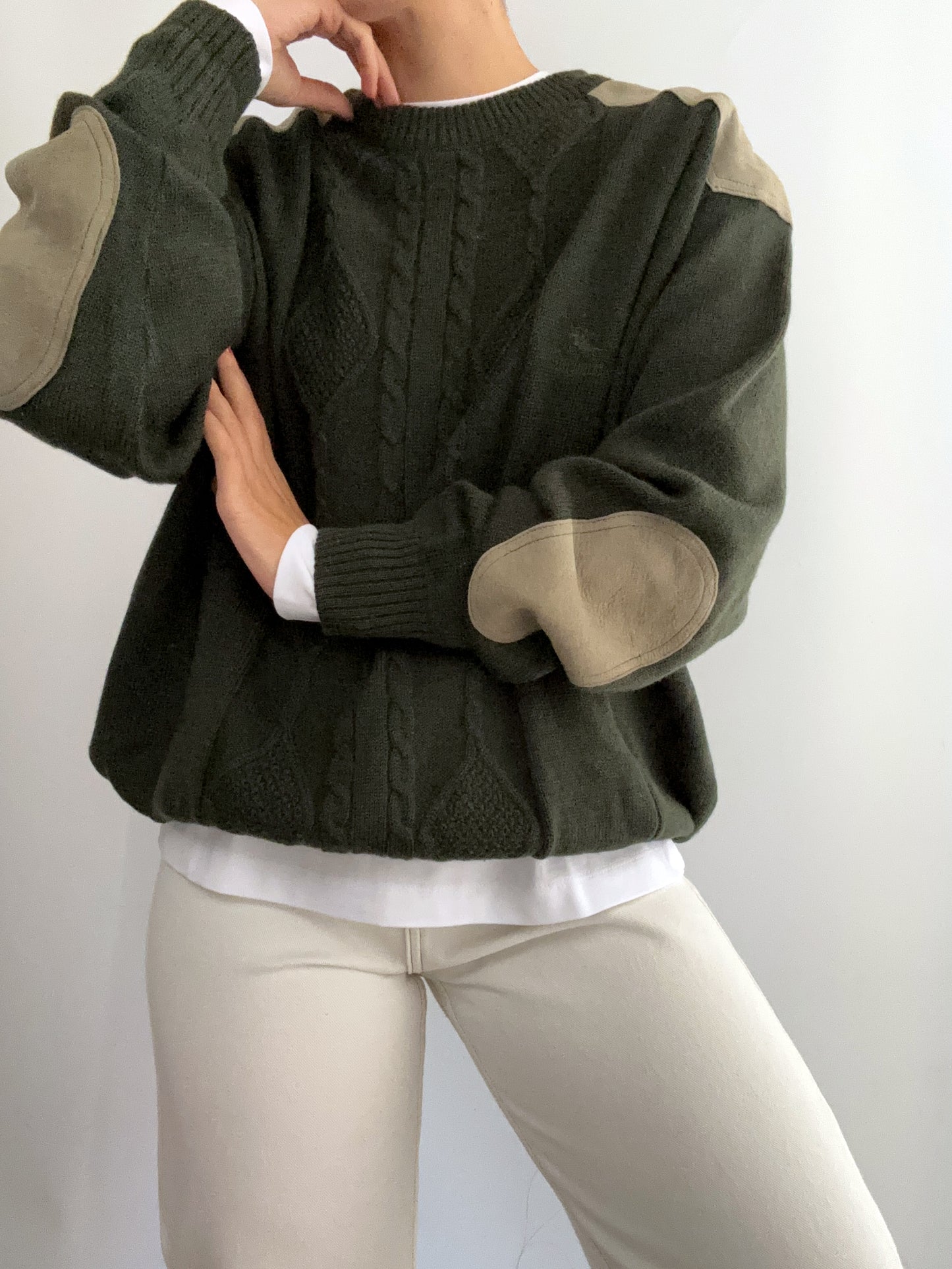 Vintage green bosco Burberry pure wool Pull