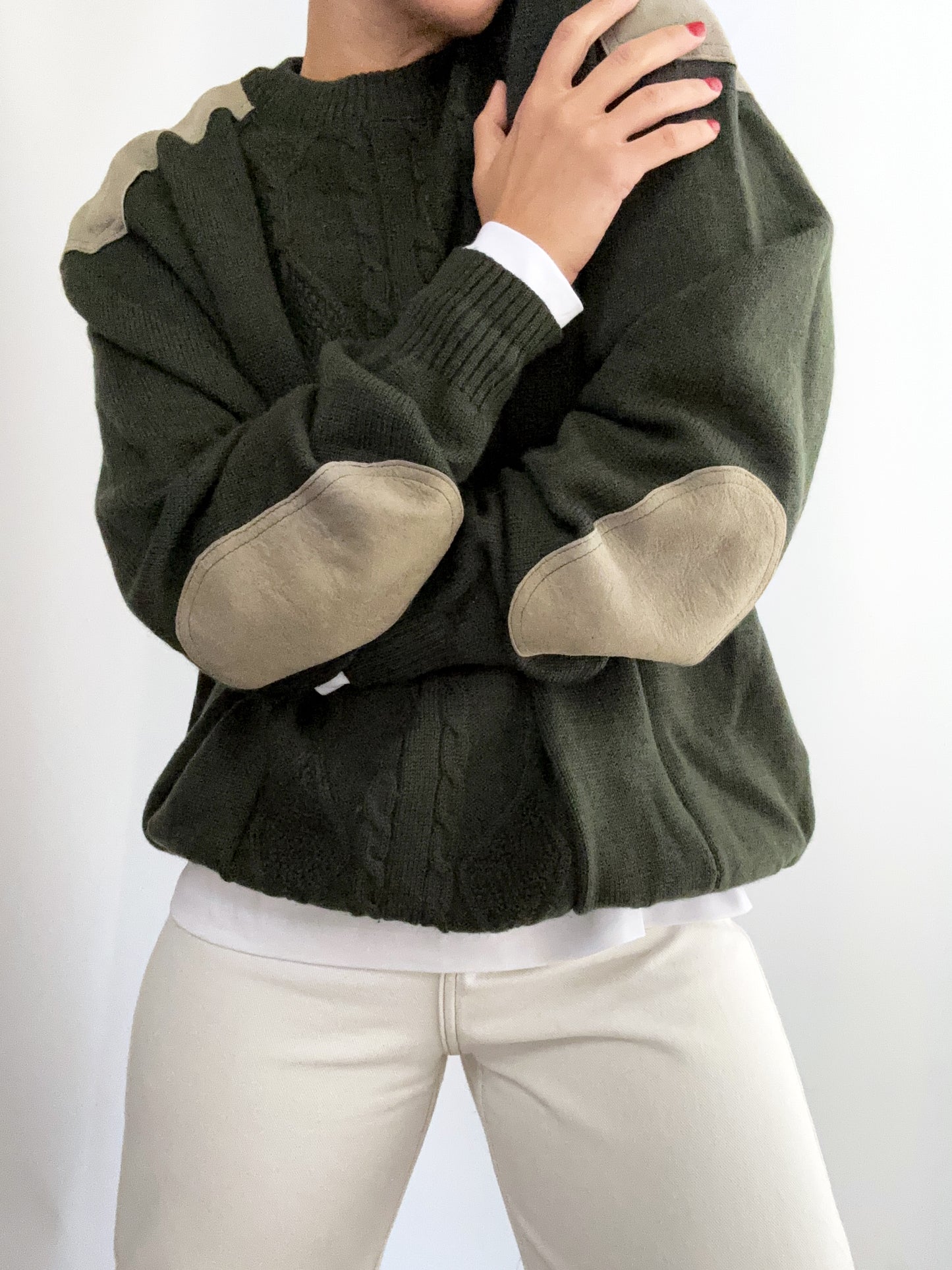 Vintage green bosco Burberry pure wool Pull