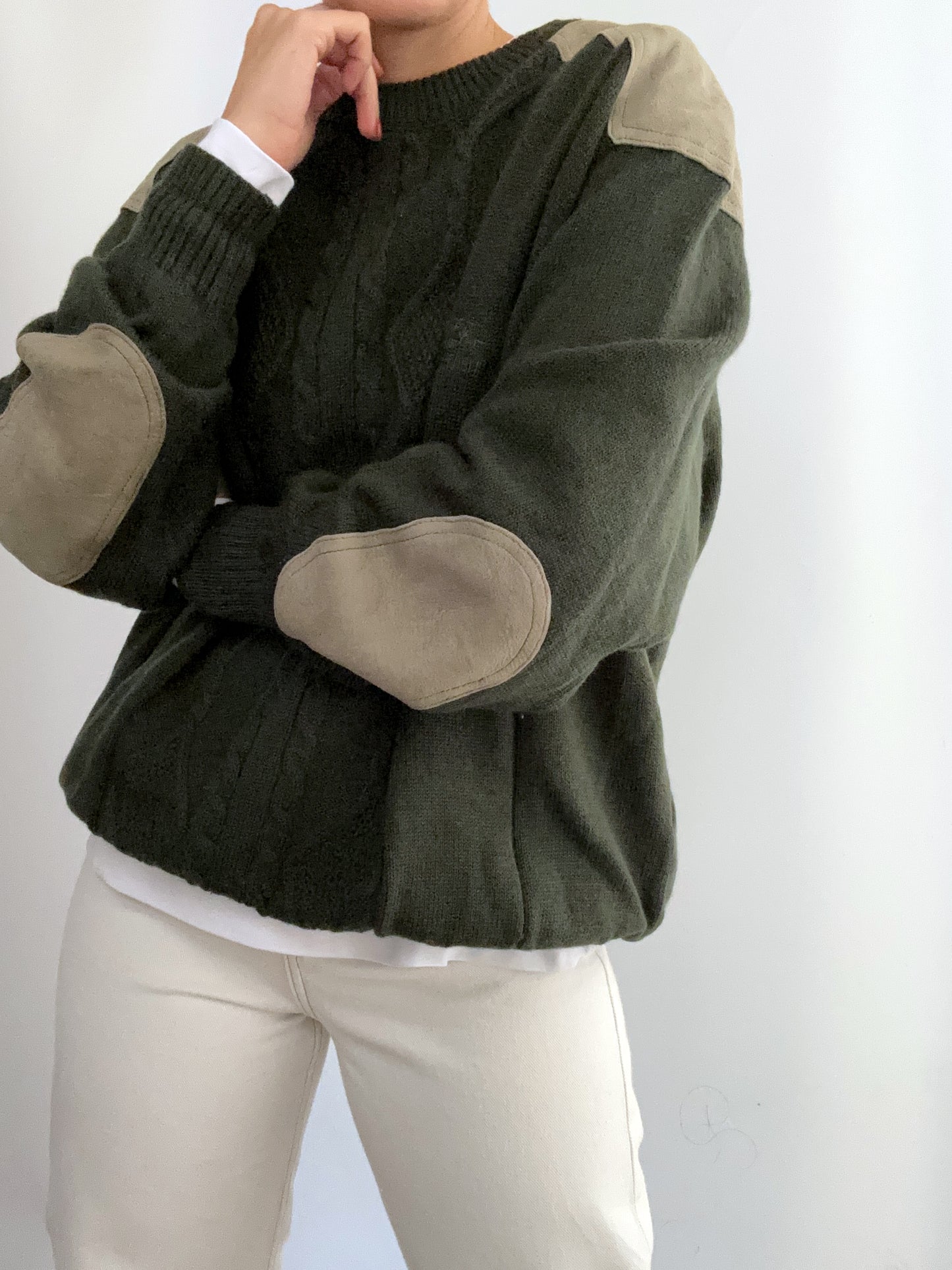 Vintage green bosco Burberry pure wool Pull