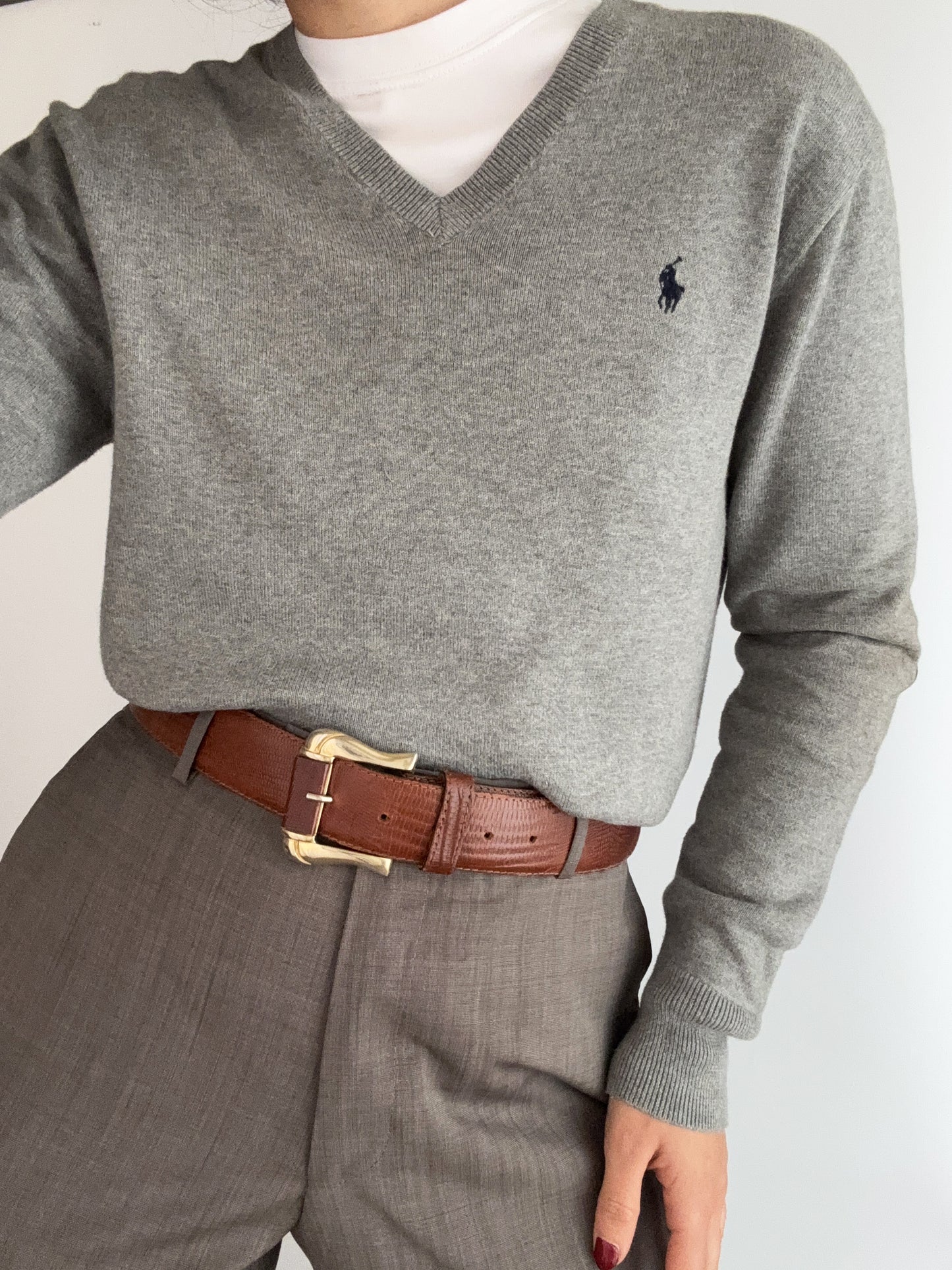 .Grey cotton Blake Ralph Lauren V model pull