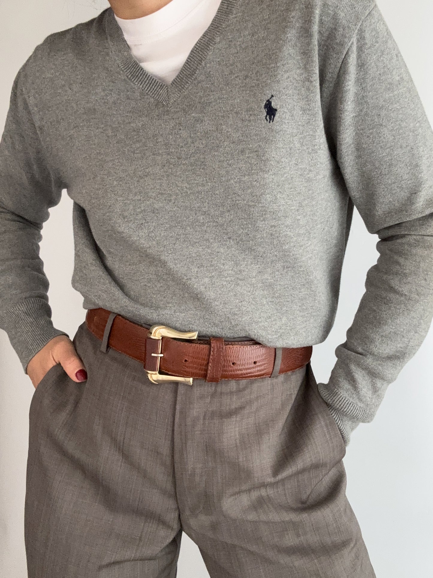 .Grey cotton Blake Ralph Lauren V model pull