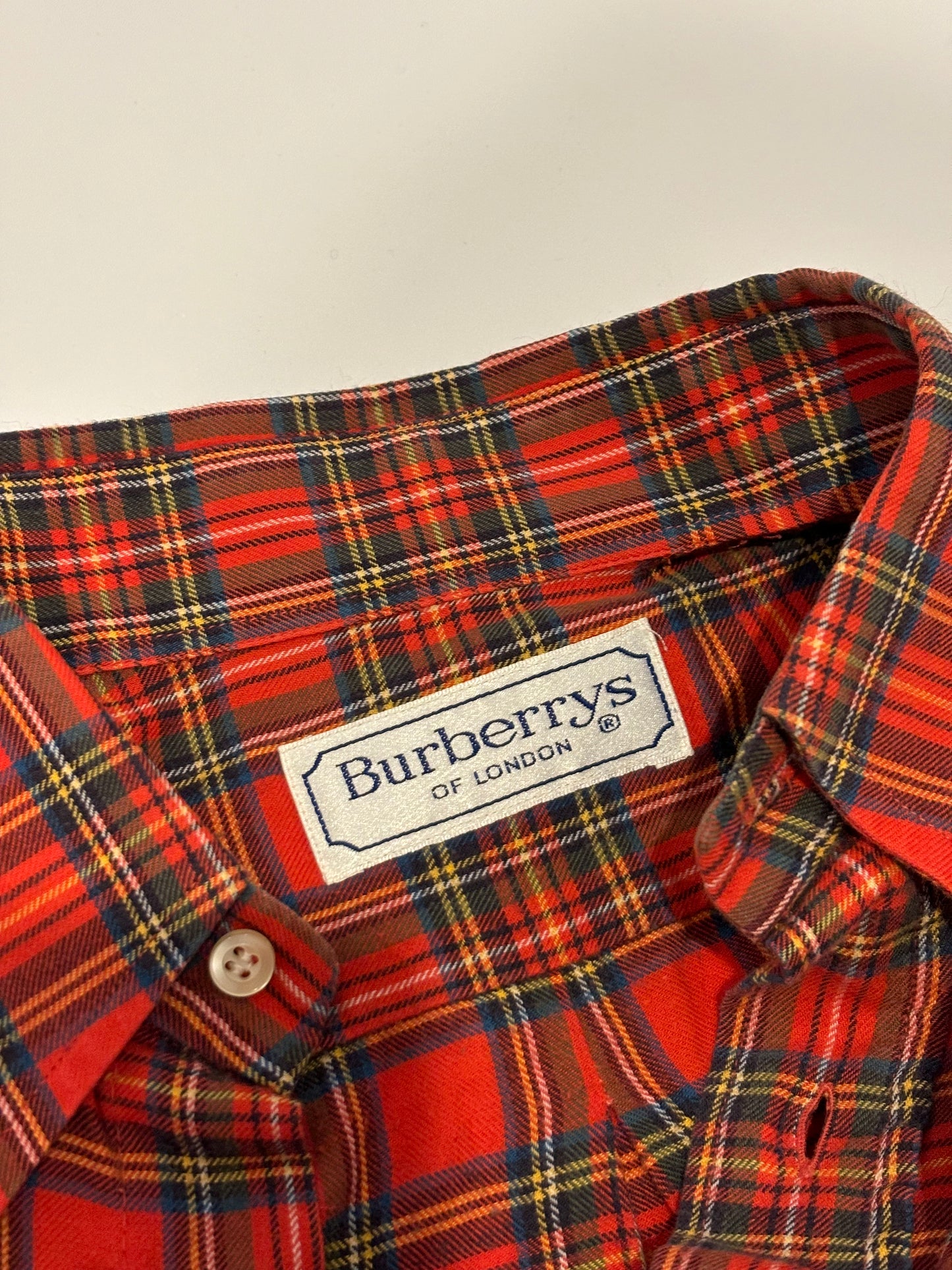 Vintage red tartan Burberry flare cottone shirt